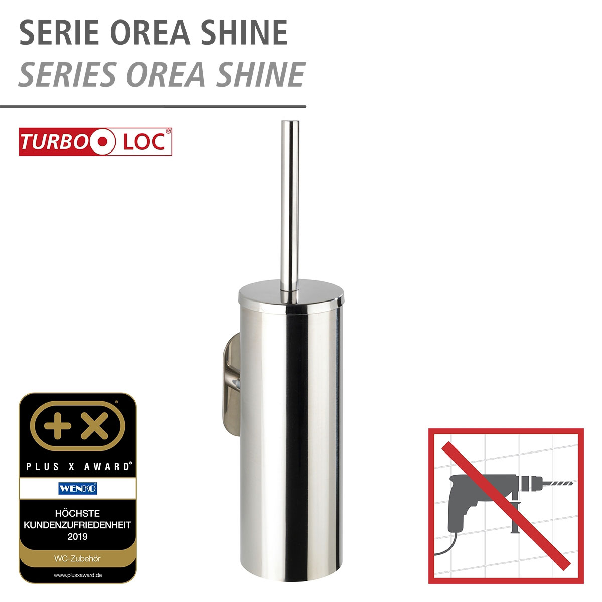 Wenko Turbo-Loc WC-Garnitur Orea Shine Bild 2