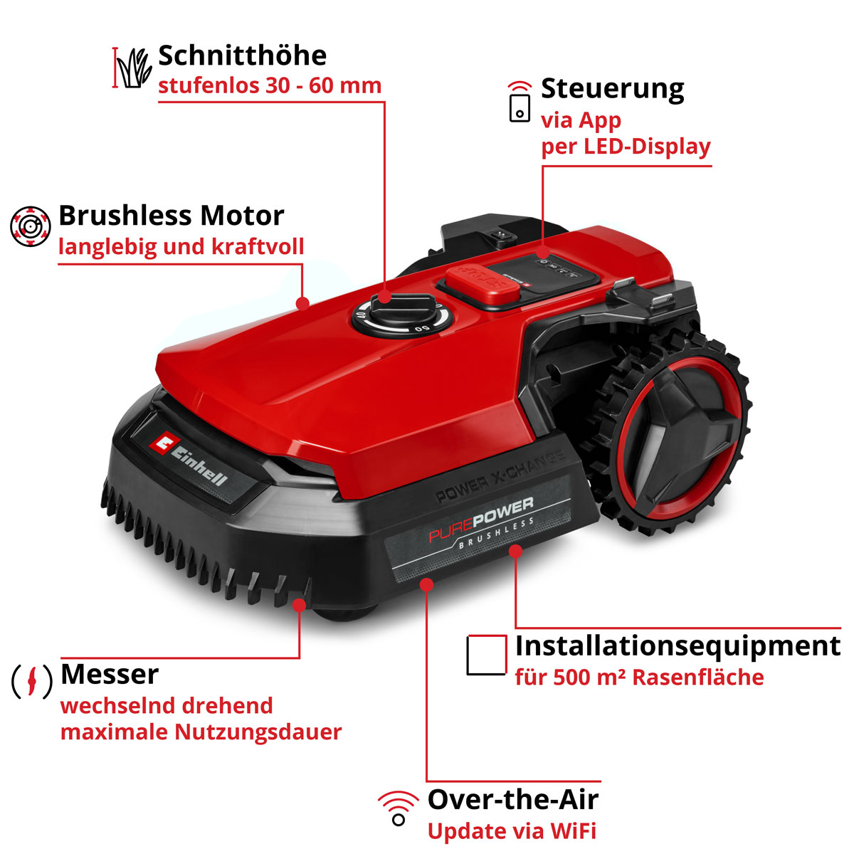 Einhell Mähroboter FREELEXO 500 inkl. Ladegerät und 2,5 Ah Plus Akku Bild 2