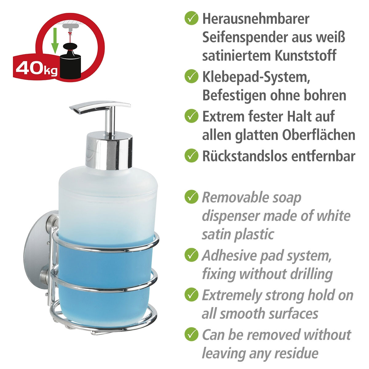 Wenko  Turbo-Loc Seifenspender und Zahnputzbecher Befestigen ohne bohren Bild 2