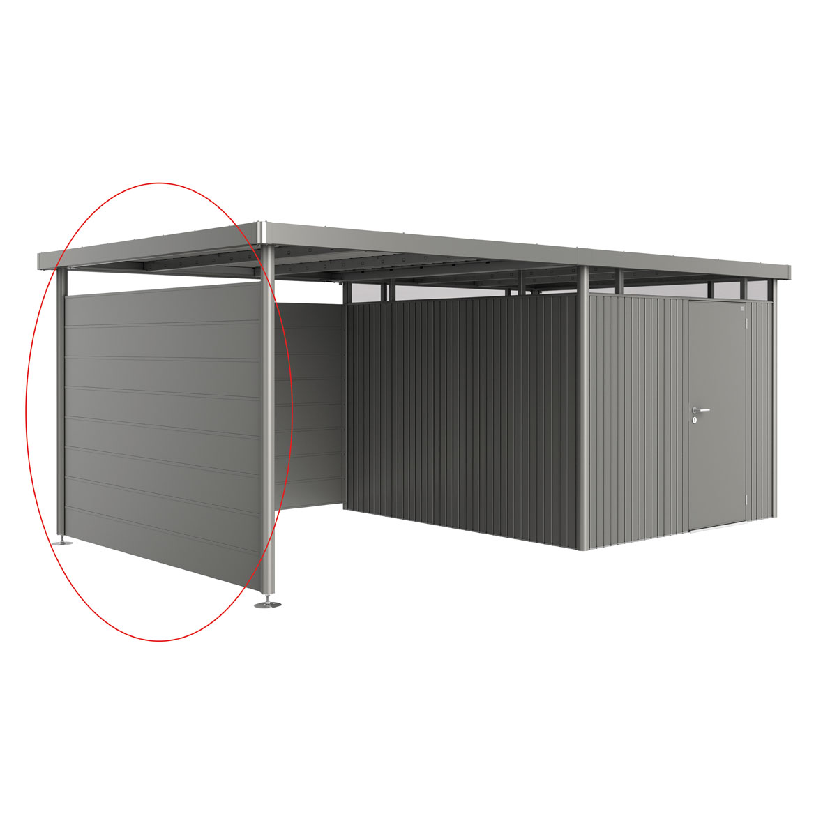 Biohort Seitenwand für Seitendach zu Gerätehaus HighLine H5 quarzgrau-metallic