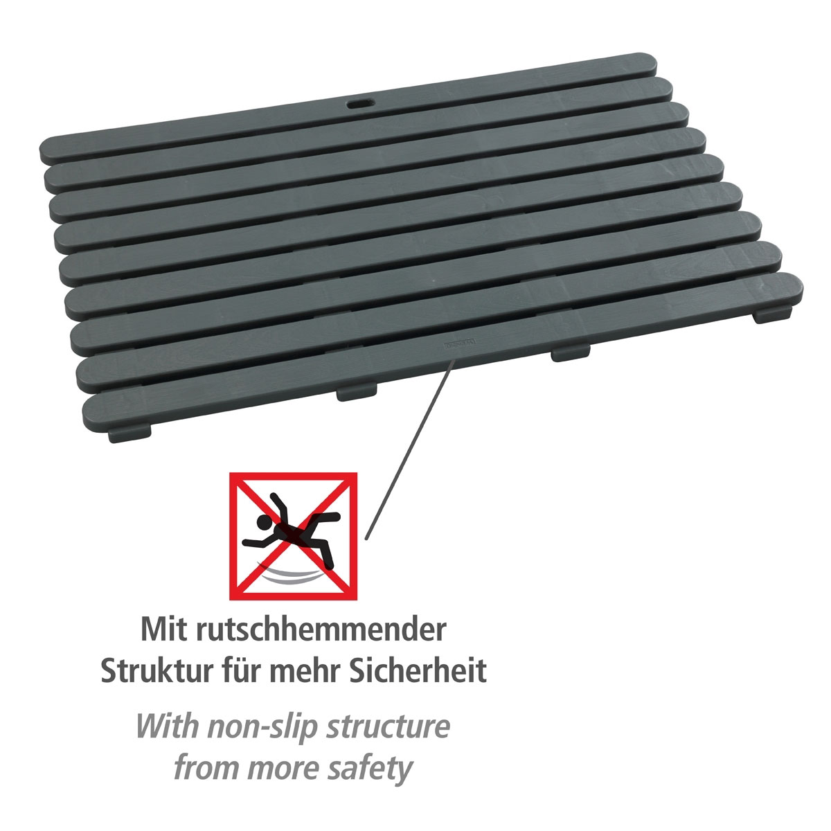 Wenko  Badematte Indoor und Outdoor Grau 50 x 80 cm Bild 2