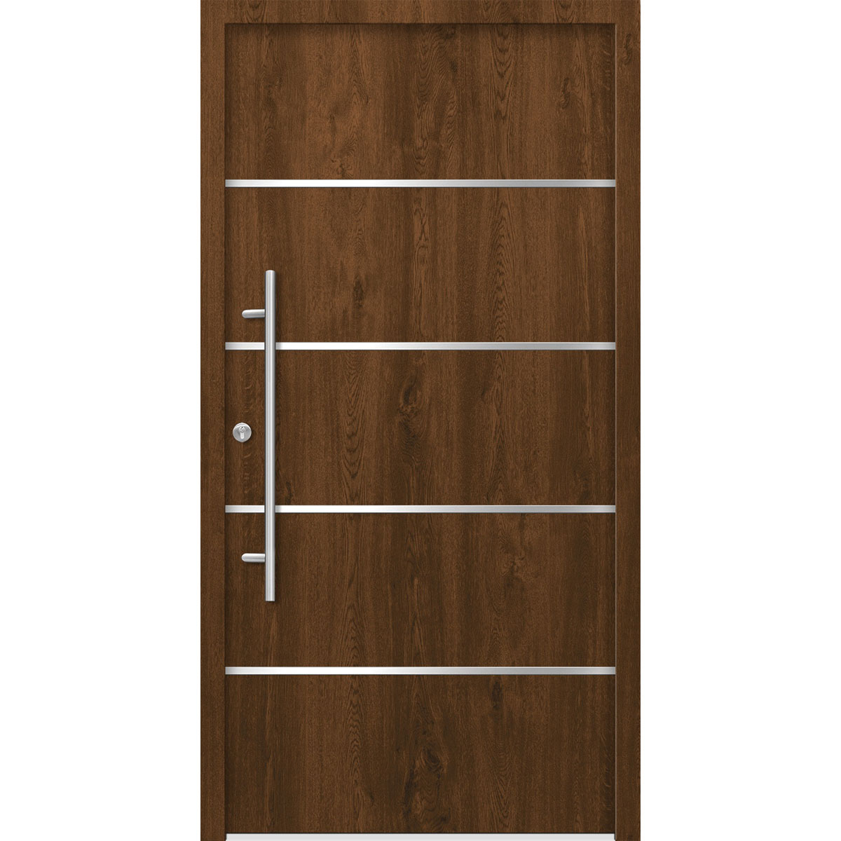 SplenDoor Premium-Haustür Passivedoor Visby RC2 energiesparend einbruchsicher nussbaum 100 x 200 cm links