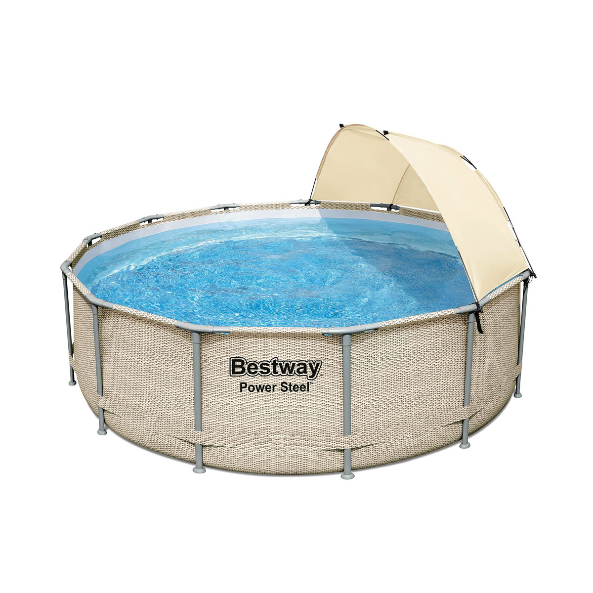 Bestway Pool-Set OS Power Steel mit Sonnenschutz 3,96 x 1,07 m Bild 1