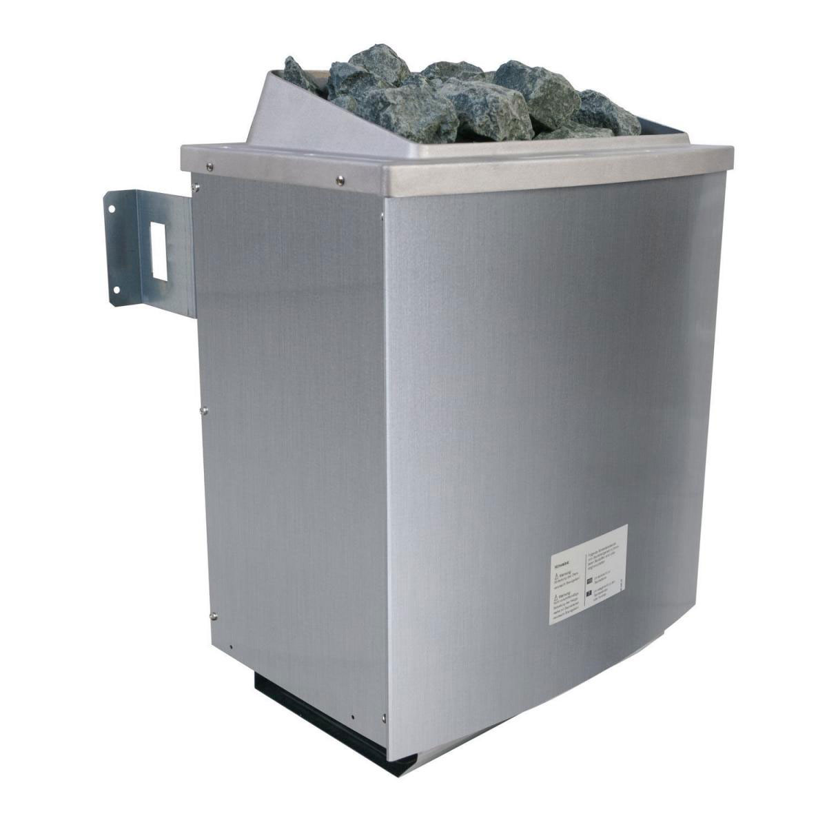 Karibu Sauna Leona Eckeinstieg 9 kW Ofen externe Strg modern kein Kranz bronzierte Glastür Bild 5