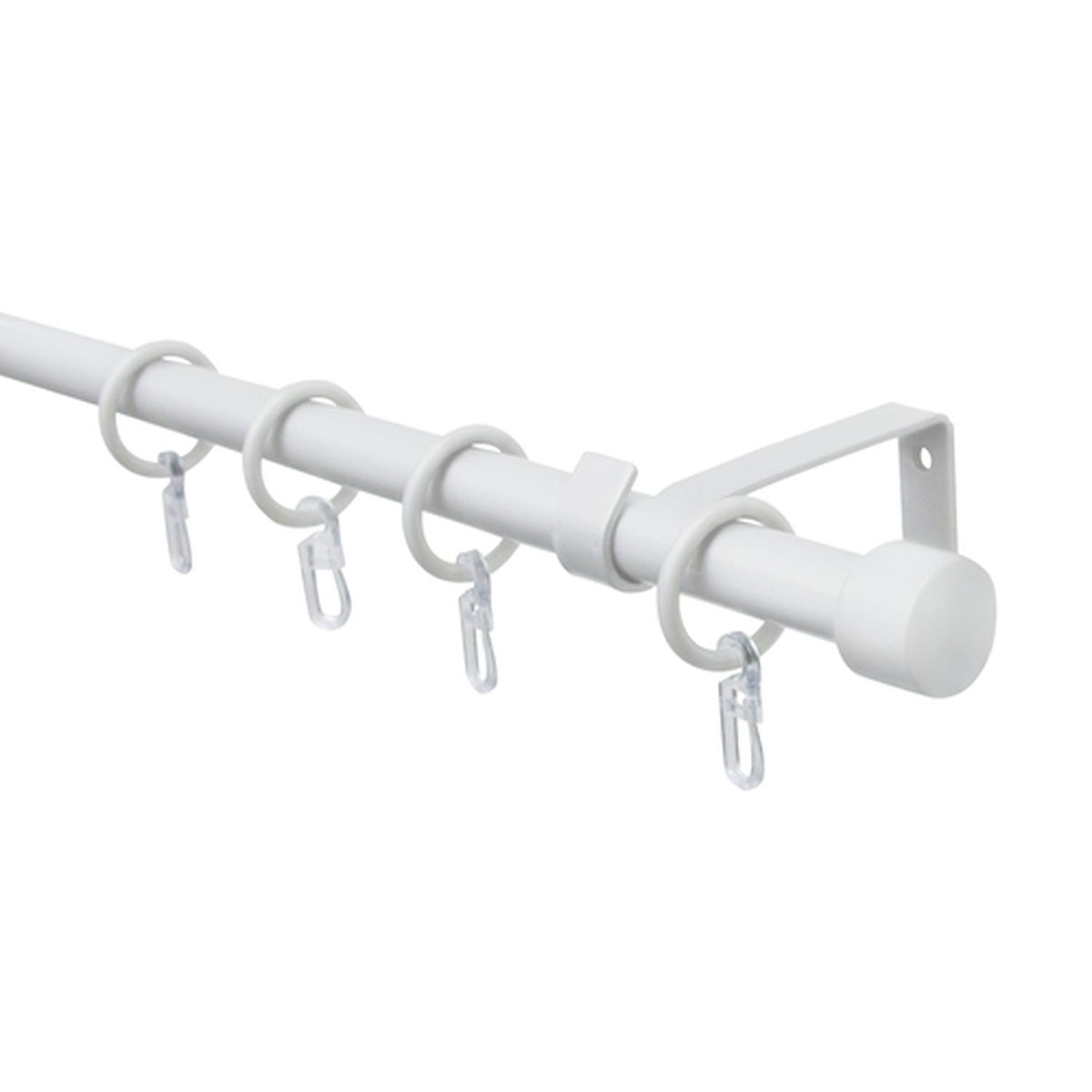 Gardinia Gardinenstange Cap 1-Lauf Durchmesser 16/13 mm 130-240 cm weiß