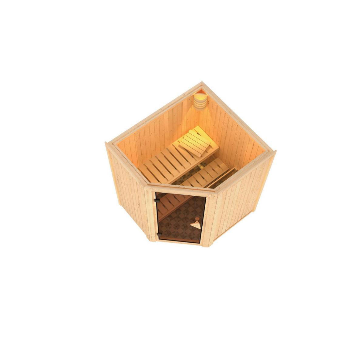 Karibu Taurin Eckeinstieg ohne Zubehör ohne Kranz Graphittür Bild 3