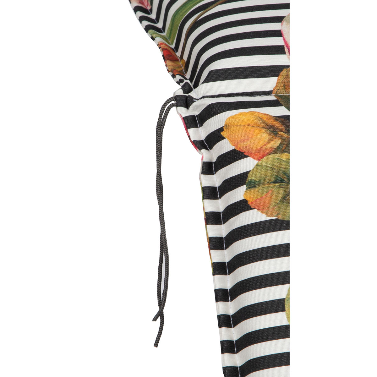 Liegen-Saumauflage Toronto BE129 rosé/pinke Pfingstrosen auf schwarz-weißen Streifen Bild 4