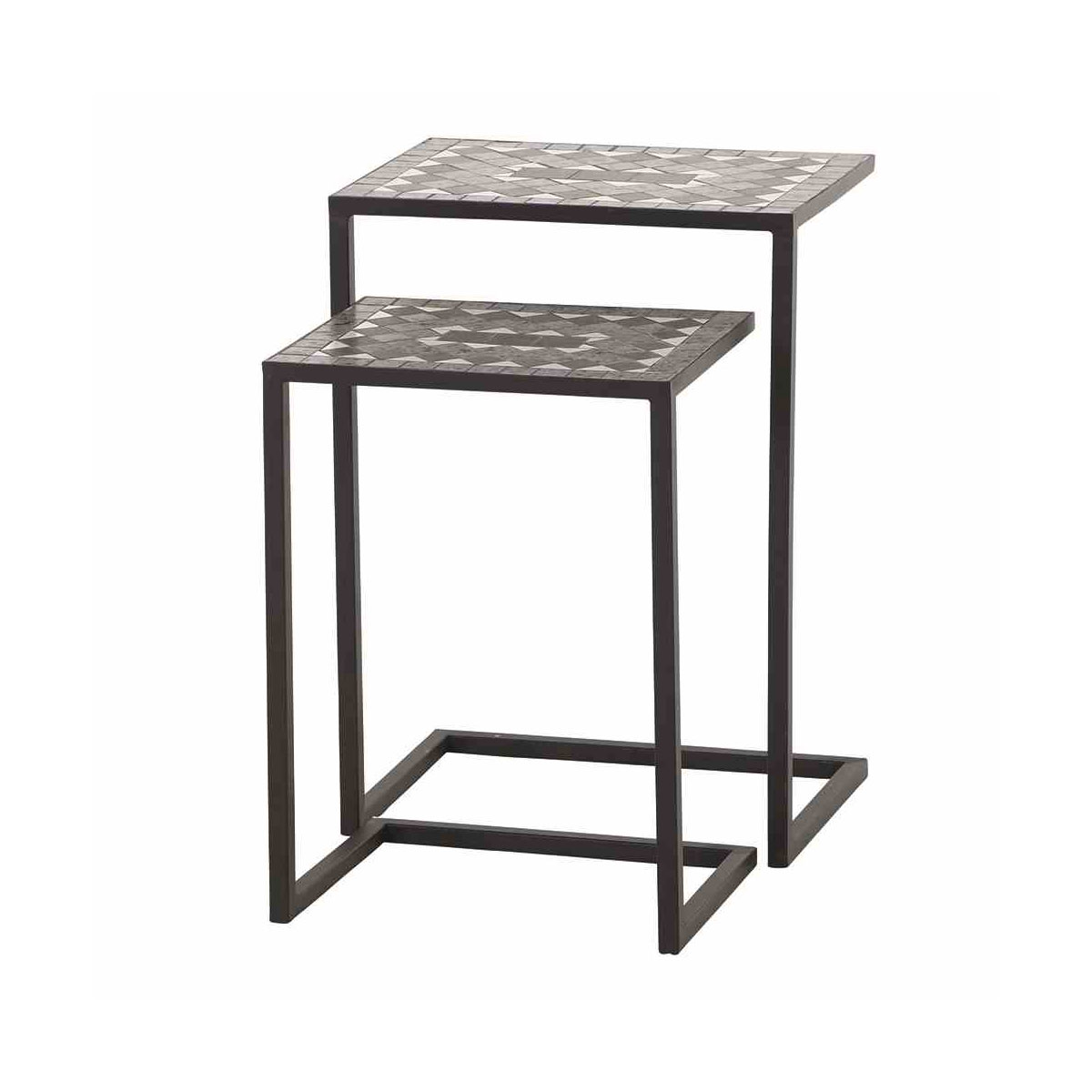 Siena Garden Beistelltischset Como 39 x 30 x 54 cm Stahlgestell