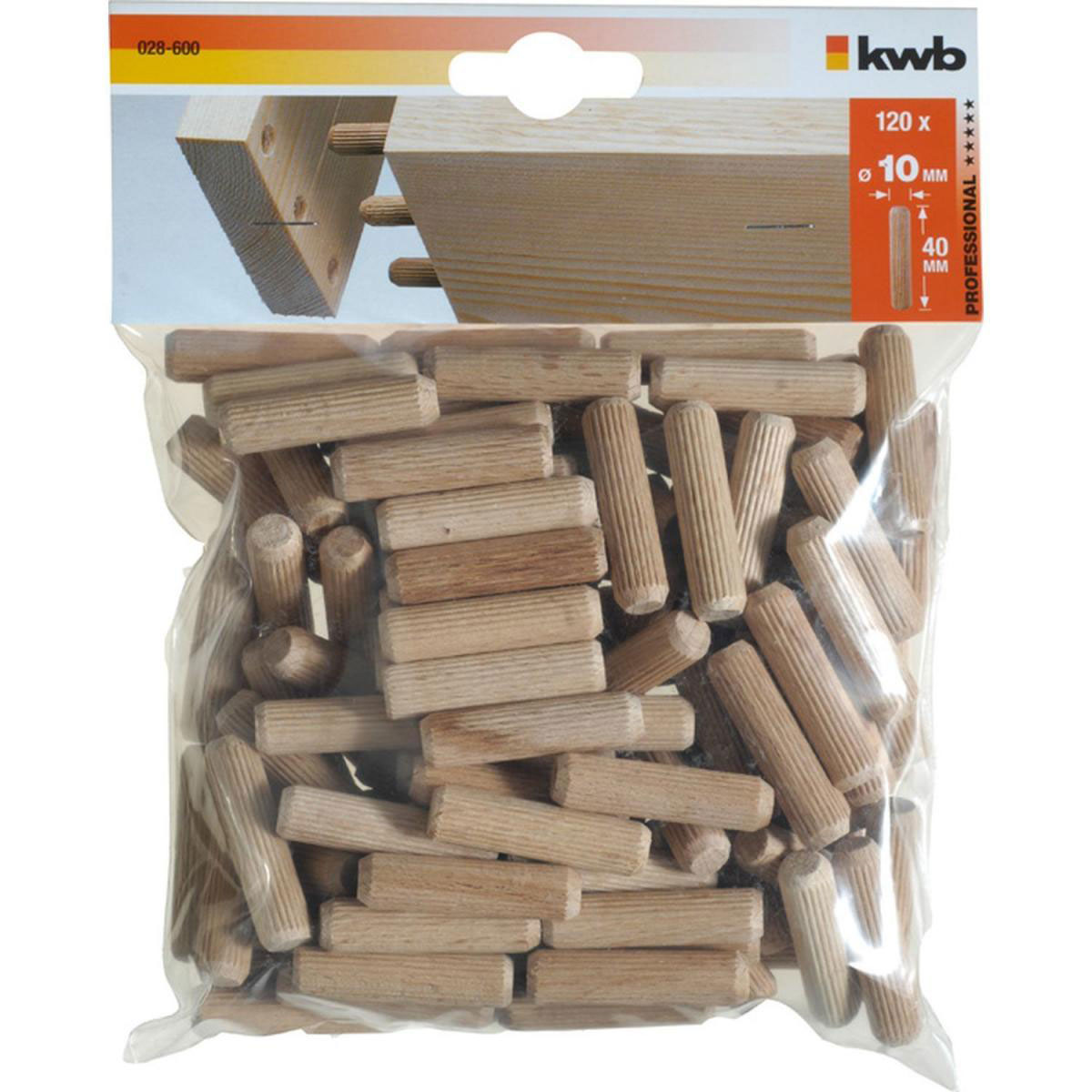 kwb  Hollzdübel 10 x 40 mm 120 Stück Bild 2