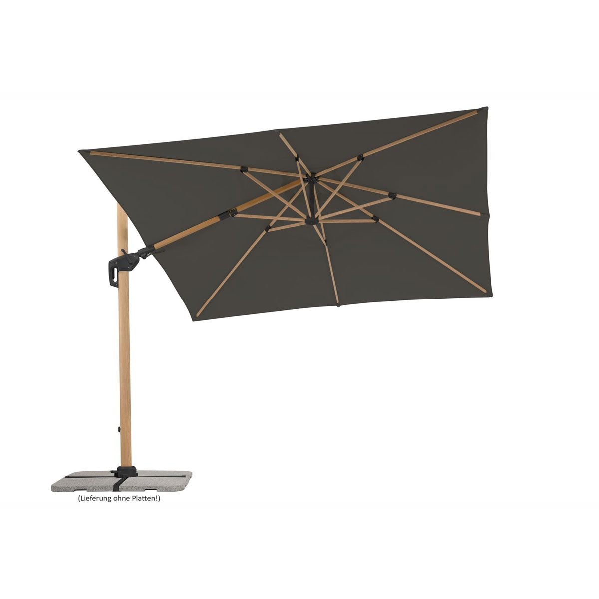 Schneider Schirme Sonnenschirm Rhodos Twist Woody 300 x 300 cm anthrazit