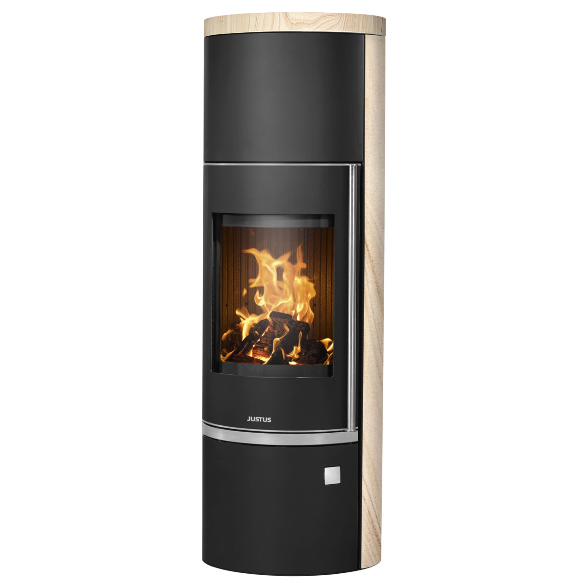 Kaminofen Faro W+ 2.0 Sandstein, KorpusStahl Schwarz Bild 1