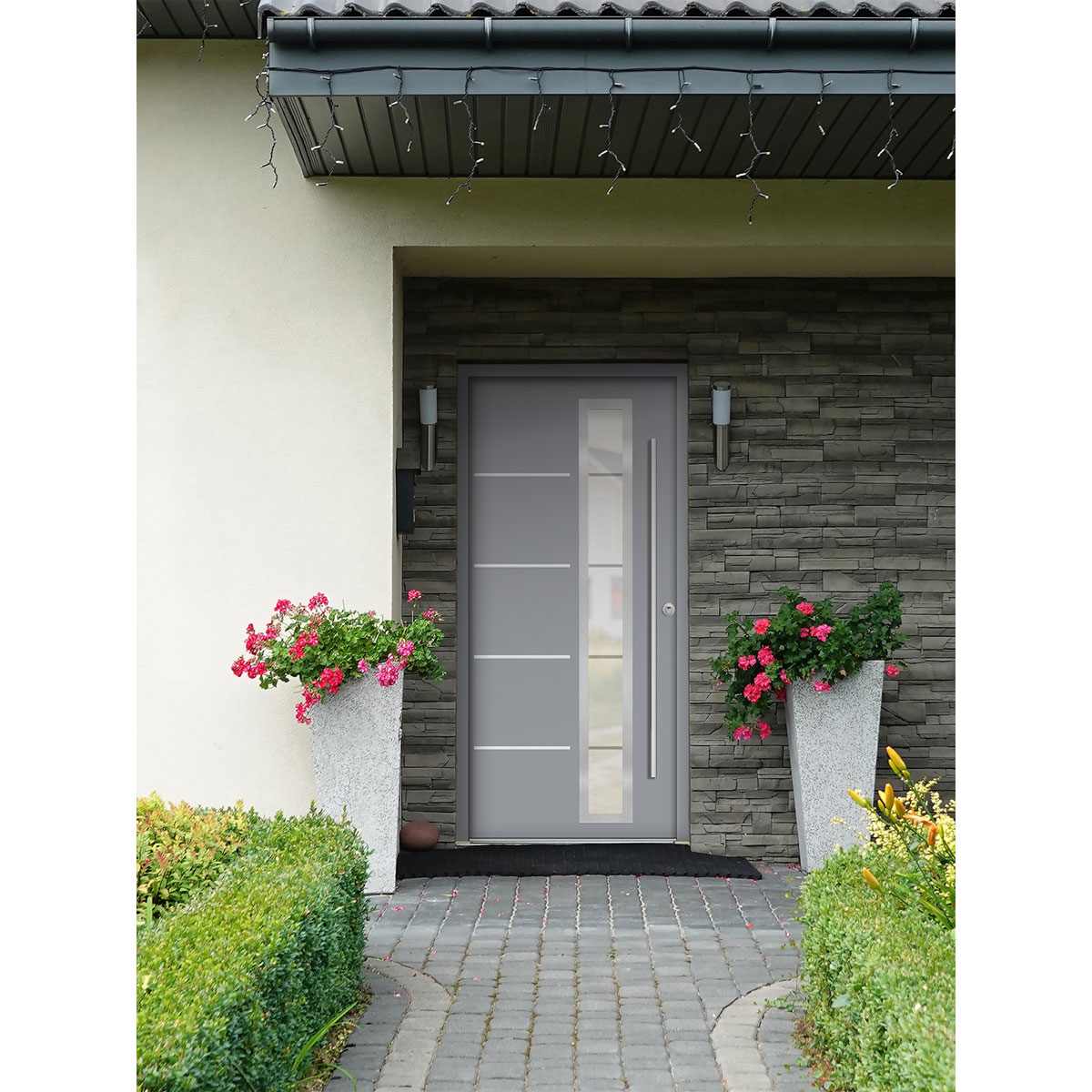 SplenDoor  Premium-Haustür Passivedoor Uppsala RC2 energiesparend einbruchsicher grau 100 x 200 cm links Bild 2
