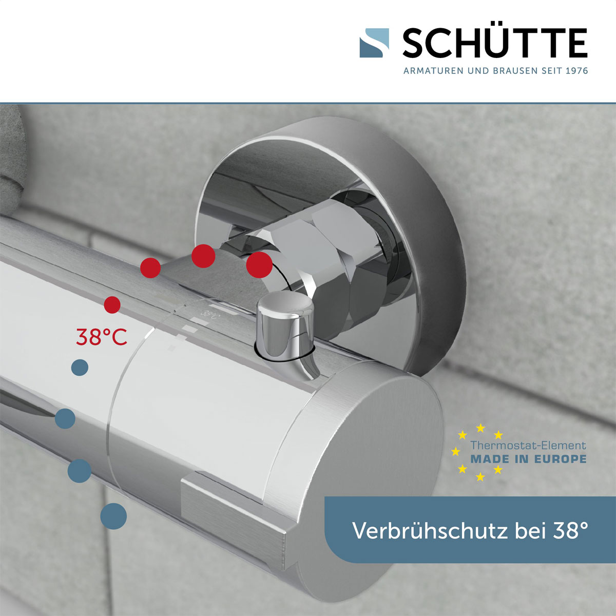 Schütte  Wannenfüllarmatur „London“ chrom Thermostat Bild 3