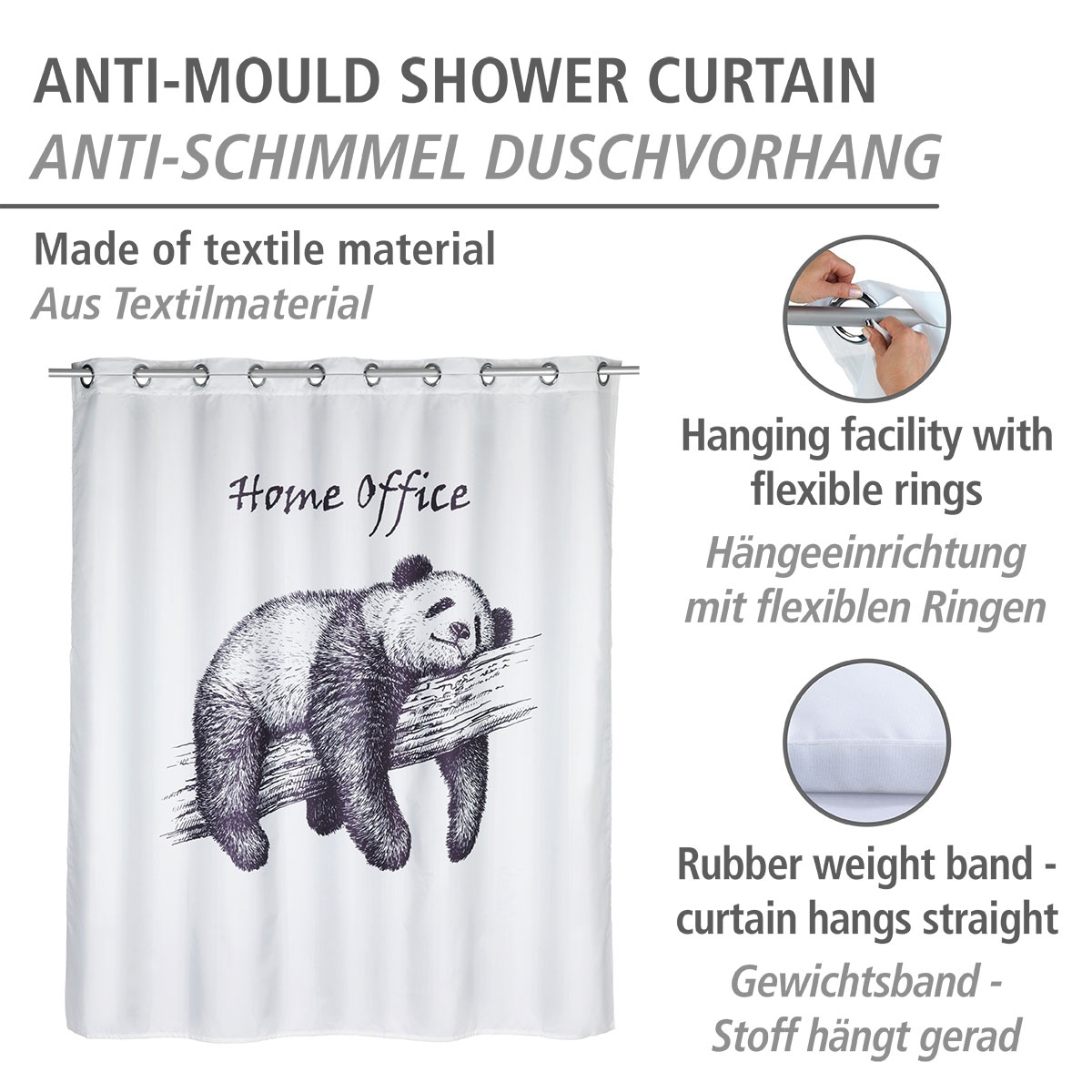 Duschvorhang 180x200cm Antischimmel - Süßer Welpe Design Wasserdicht