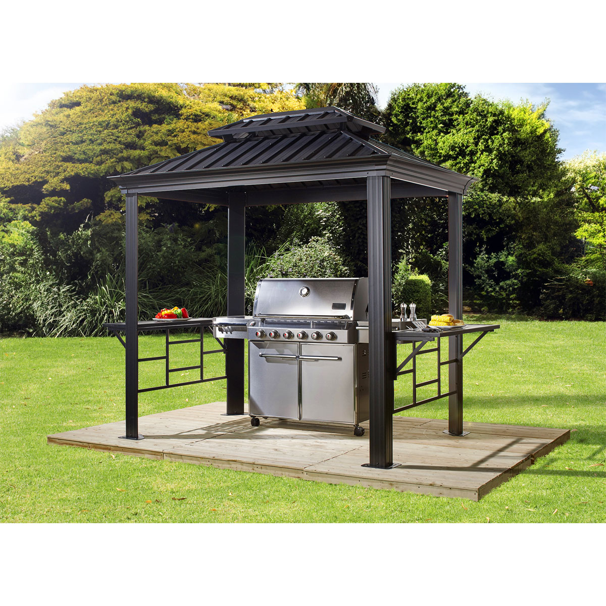 Sojag Pavillon BBQ Messina 68 179x292x262cm Anthrazit Bild 2
