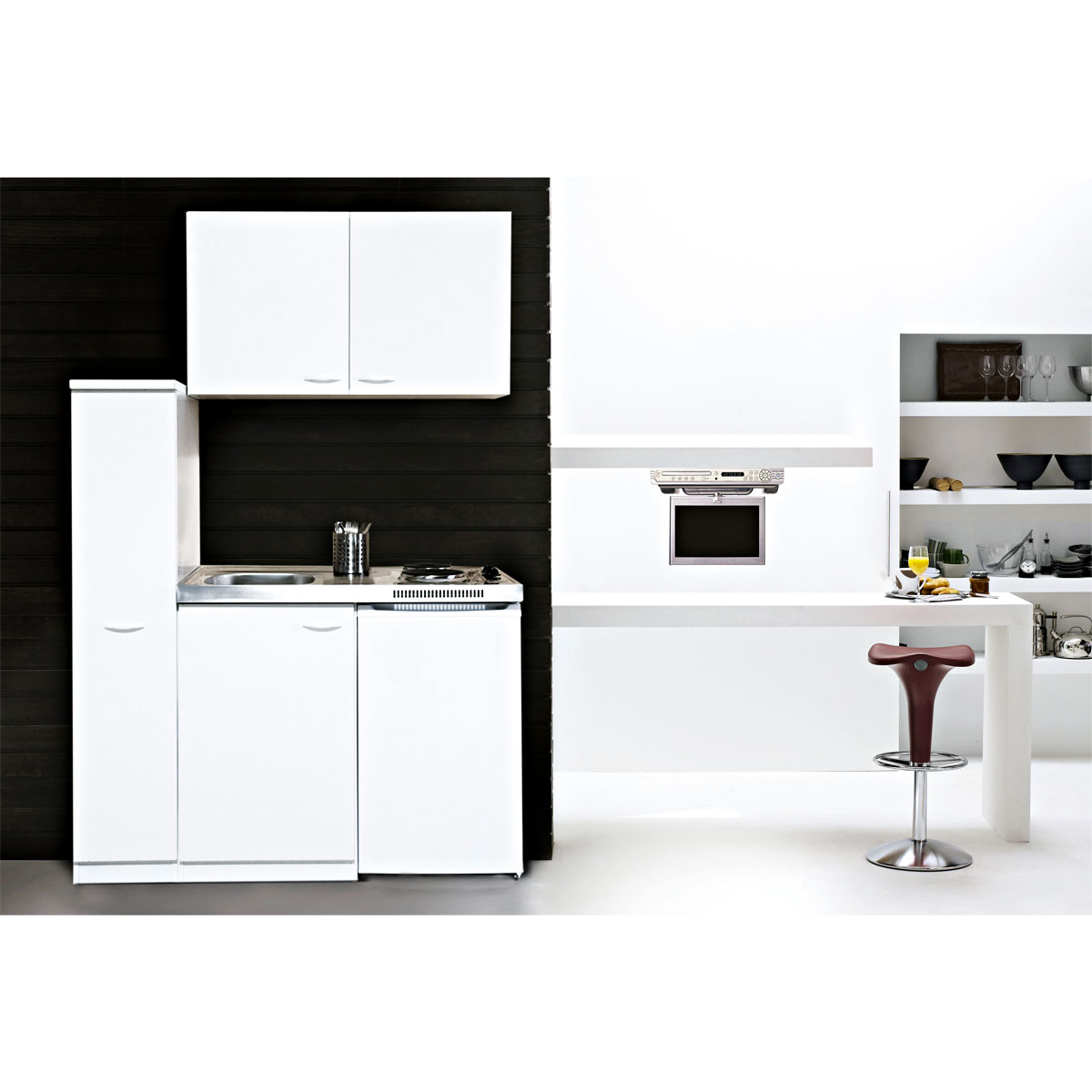 Respekta Levin Miniküche Pantry100SV 100 cm Weiß Bild 3