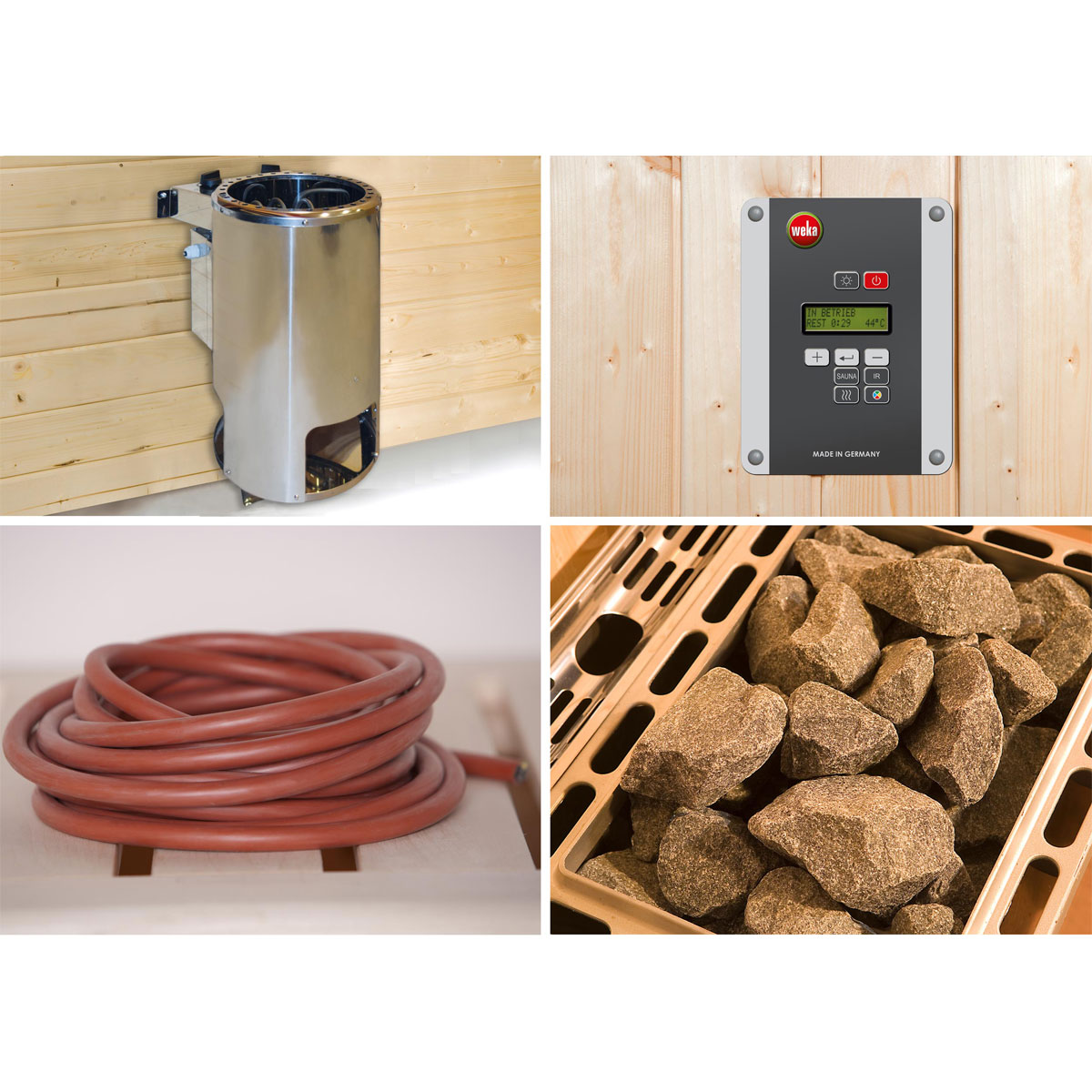 Weka  Elementsauna Varberg Eck Größe 4 Sparset 7,5 kW Bio S Glastuer Bild 4