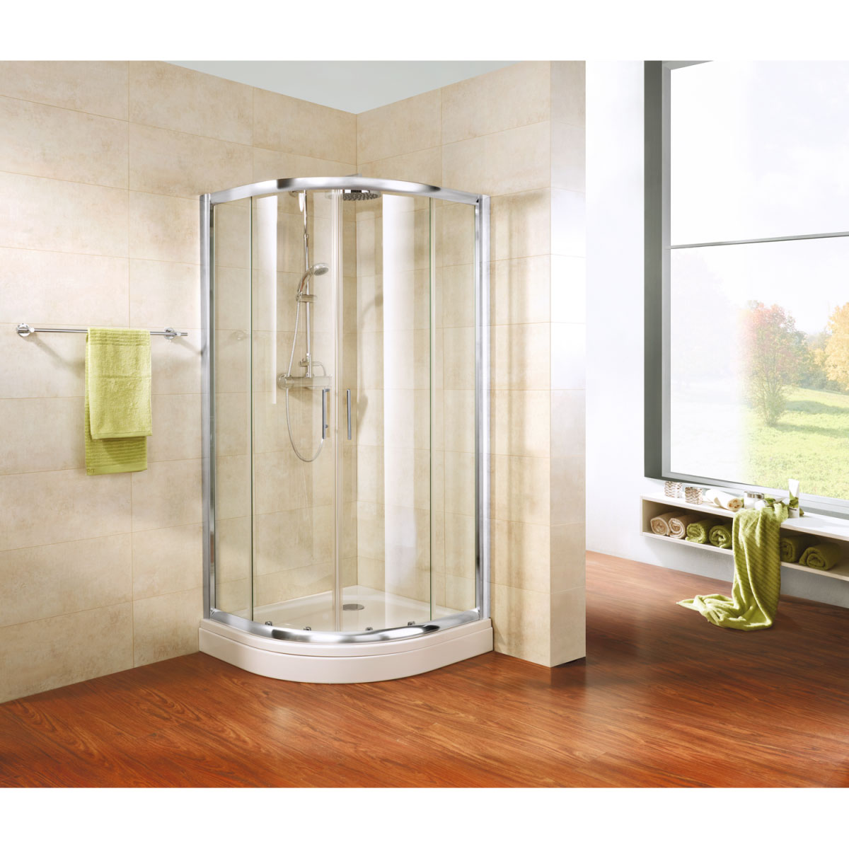 Schulte Runddusche Kristall Trend II Radius 550 mm 185 x 80 cm Bild 1