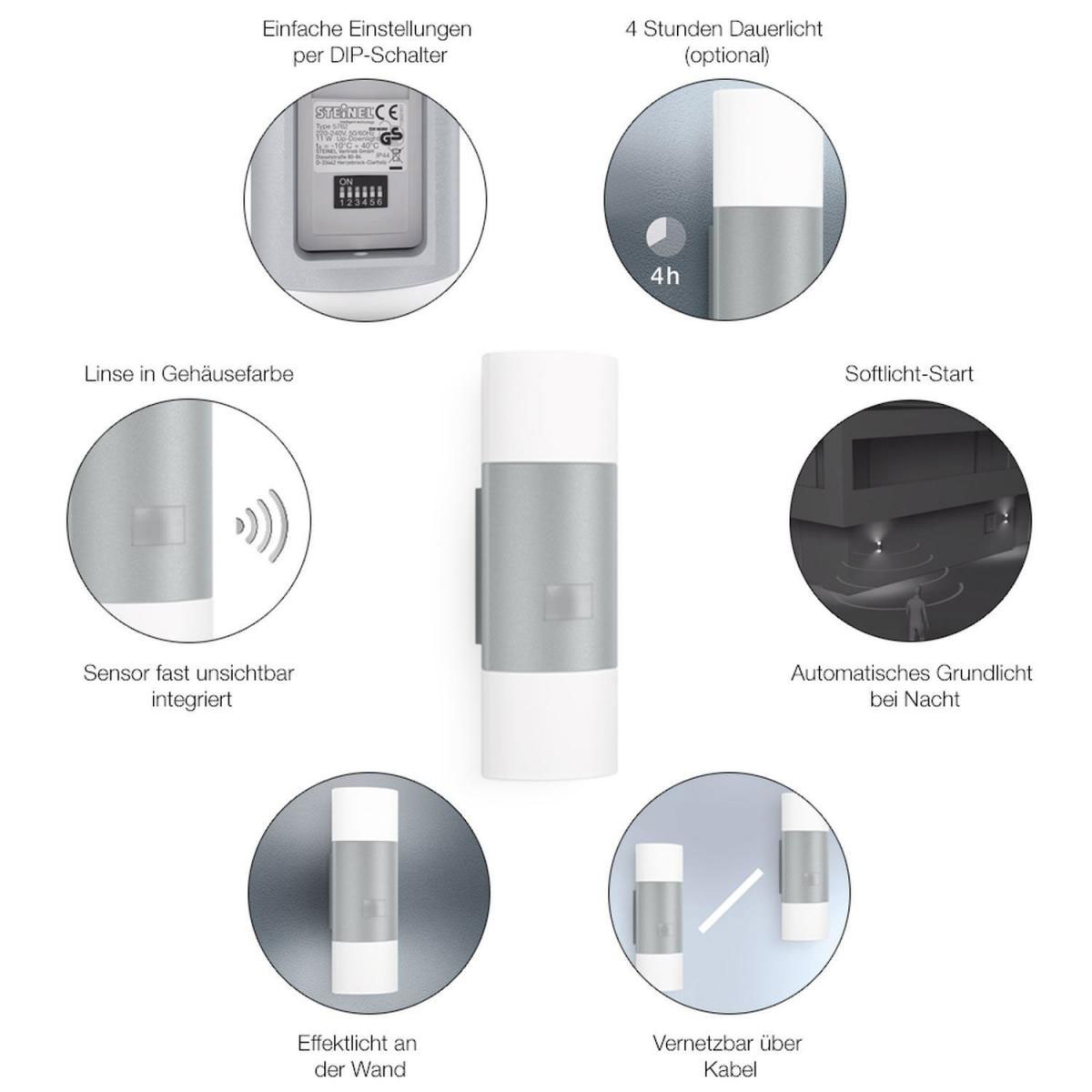 Steinel LED-Sensor-Außenleuchte L 910 S Up-/Downlight silber Bild 5