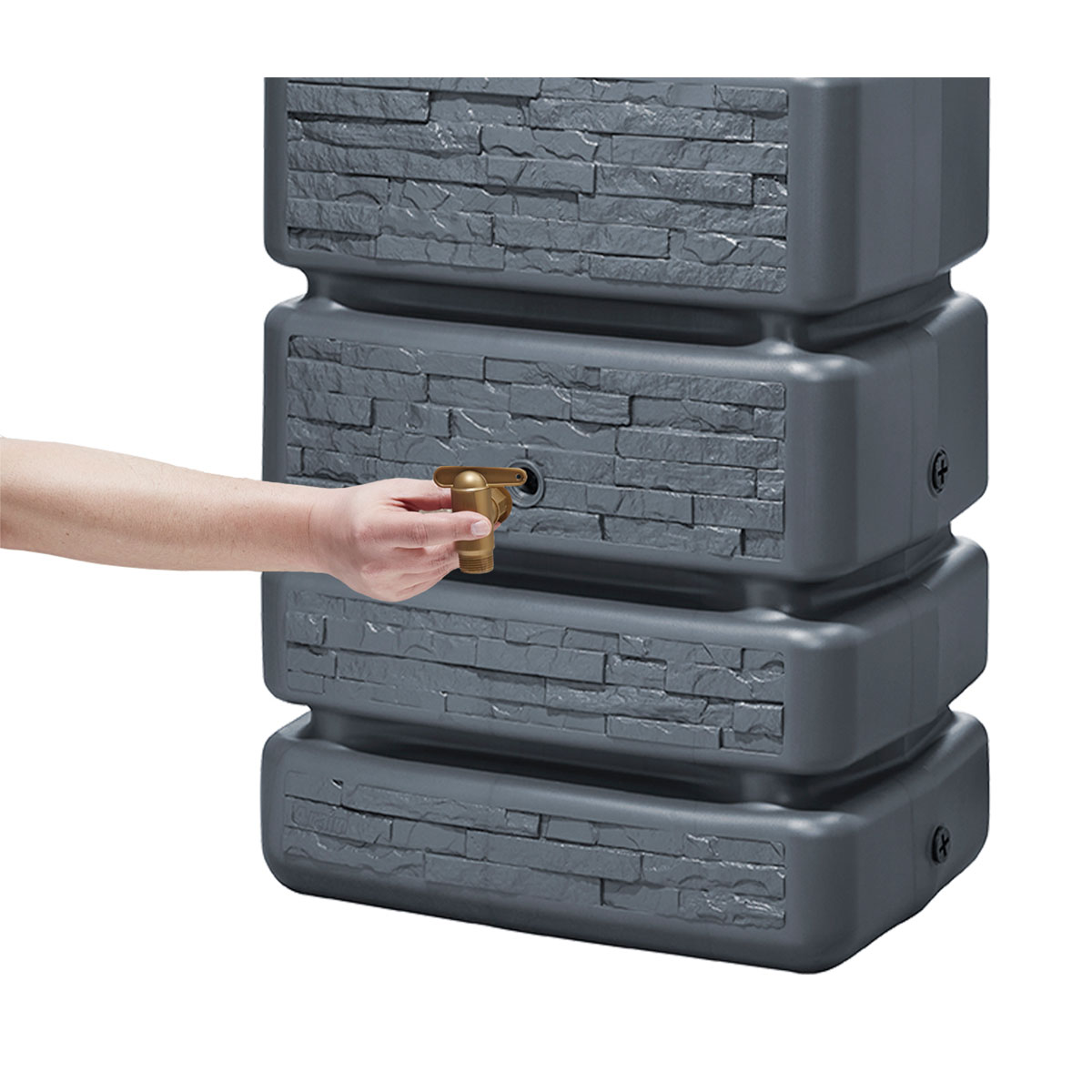 4rain SLIM STONE DECOR Wandtank 350 Liter graphite grey Bild 4