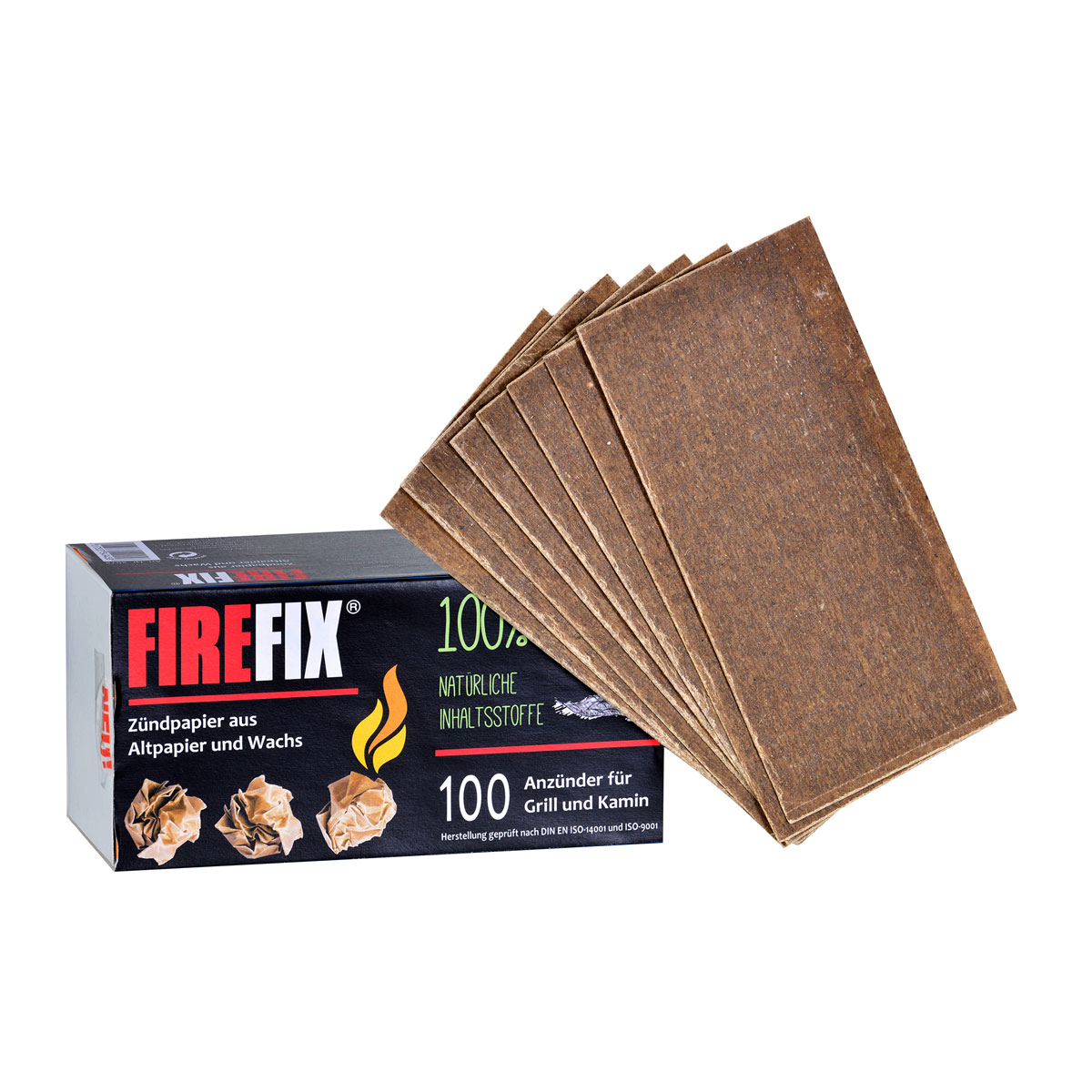 FIREFIX Anzündpapier 100 Stück aus Altpapier und Wachs Bild 3
