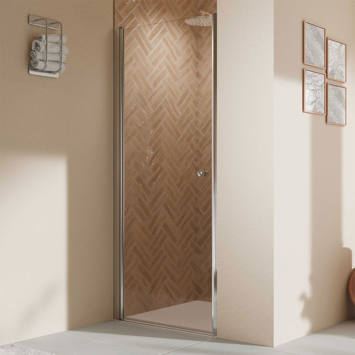 Breuer  QUICK72 Elana 2.0 Drehtür Nische Anschlag links Alu silber matt Klarglas 900 mm