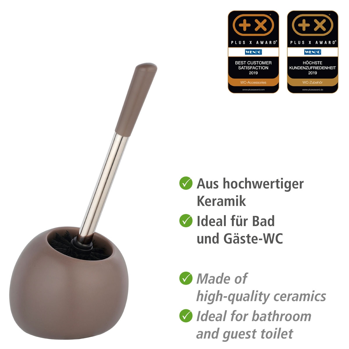 Wenko  WC-Garnitur Polaris Taupe matt aus hochwertiger Keramik Bild 3