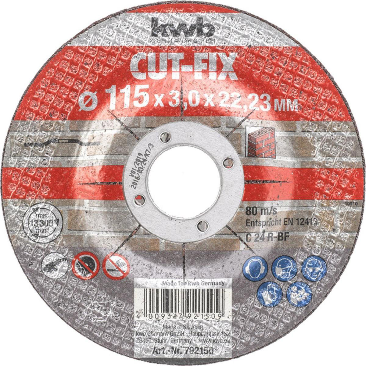 kwb  Trennscheibe Cut Fix Steinbearbeitung Durchmesser 115 mm Bild 2