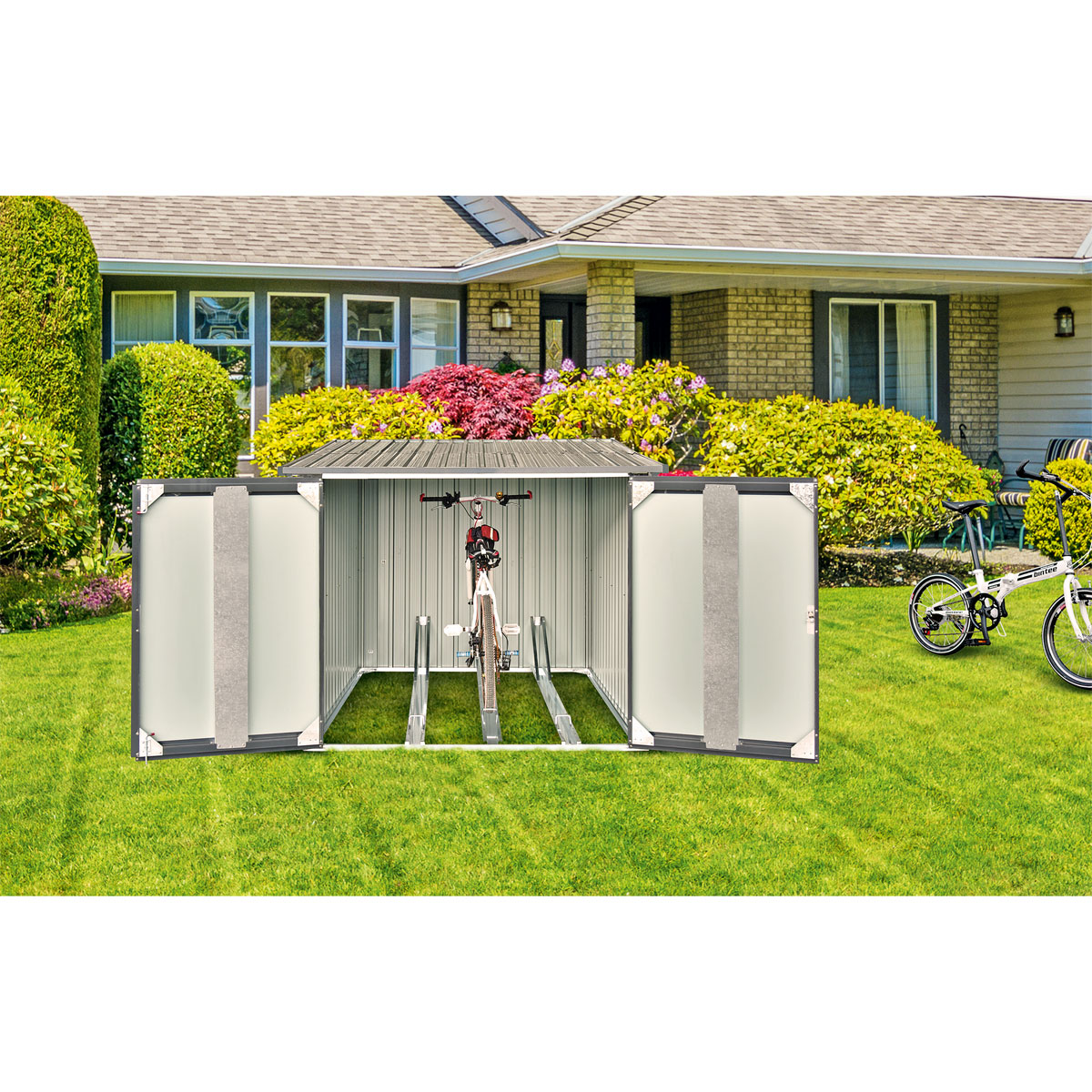 Durabil Fahrradgarage anthrazit 163 x 163 x 204 cm Bild 3