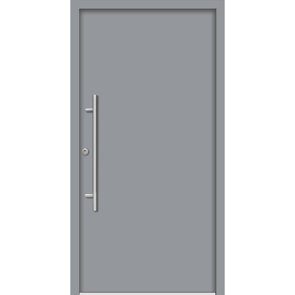 SplenDoor Premium-Haustür Passivedoor Ribe RC2 energiesparend einbruchsicher grau 100 x 200 cm links