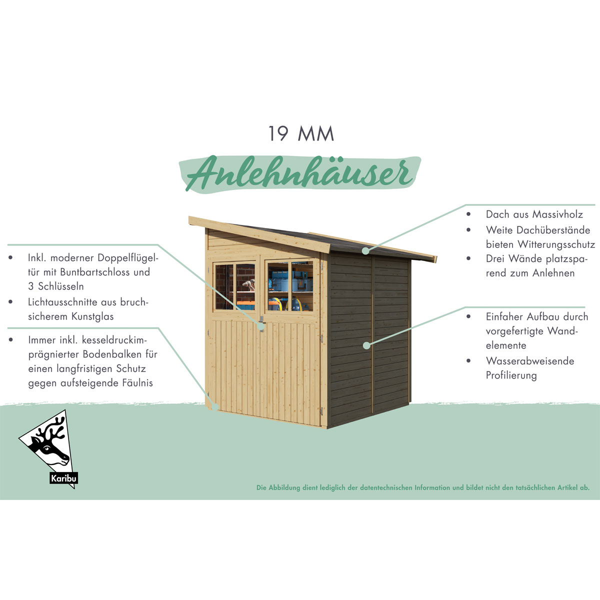 Karibu Gartenhaus Goerlitz naturbelassen Bild 3