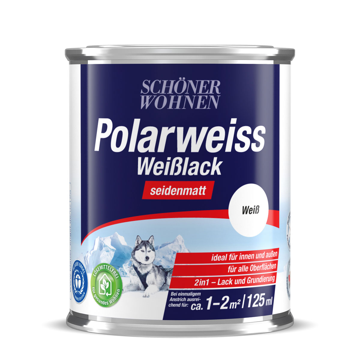 Schöner Wohnen Farbe Weißlack Polarweiß seidenmatt 125 ml
