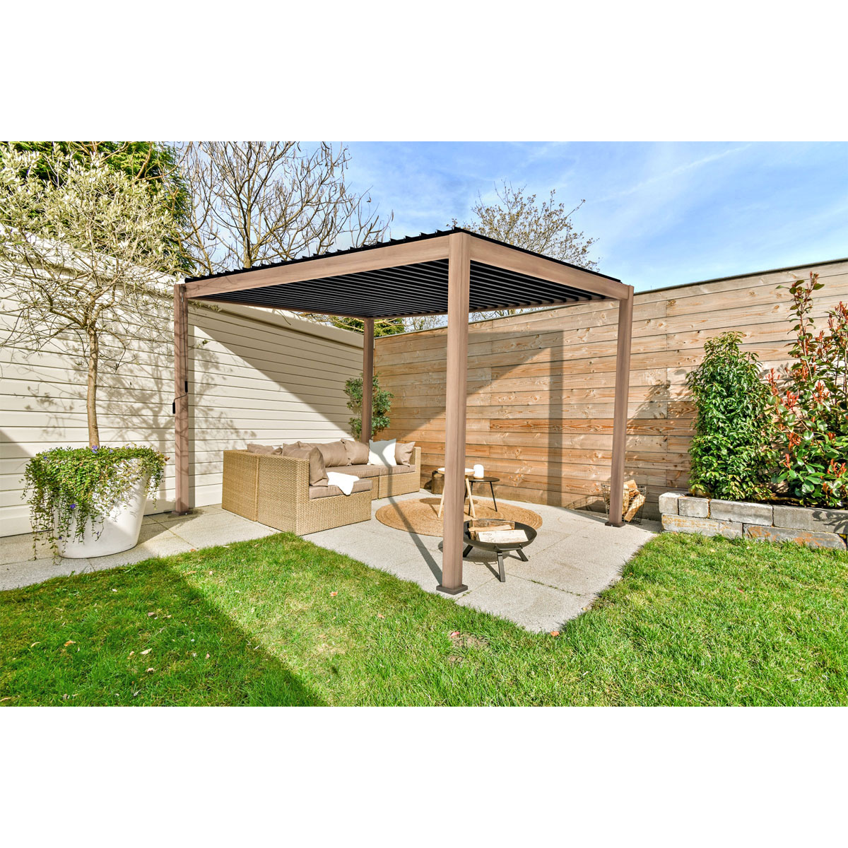 Pergola 111 Deluxe Dark Oak Holzoptik 300 x 250 x 600 cm Bild 4