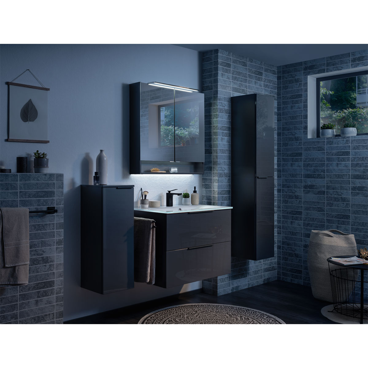 Fackelmann  Spiegelschrank LUNA 800 x 793 x 153 mm anthrazit Bild 9