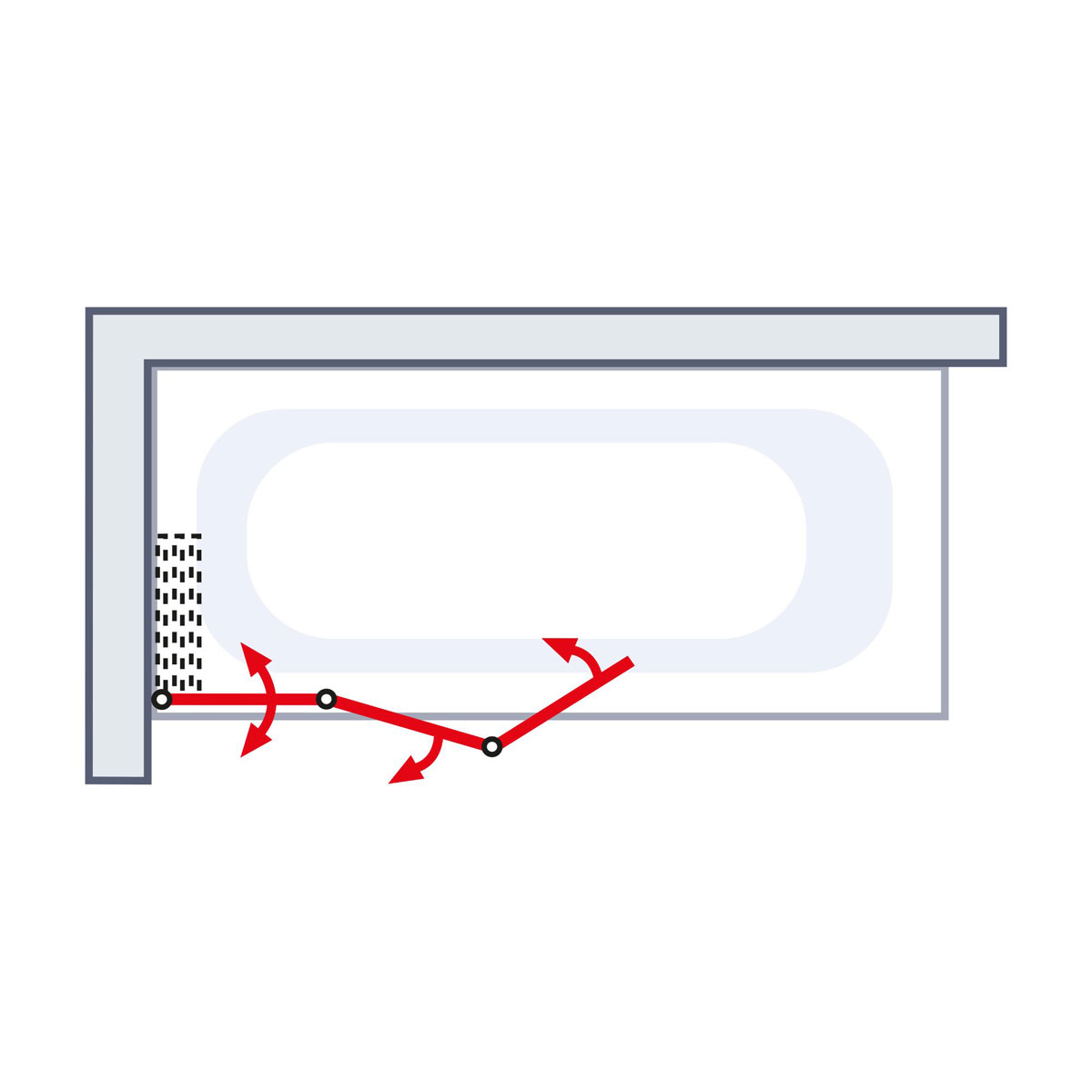 Schulte Badewannenfaltwand 3-teilig Komfort Echtglas alpinweiß Bild 4