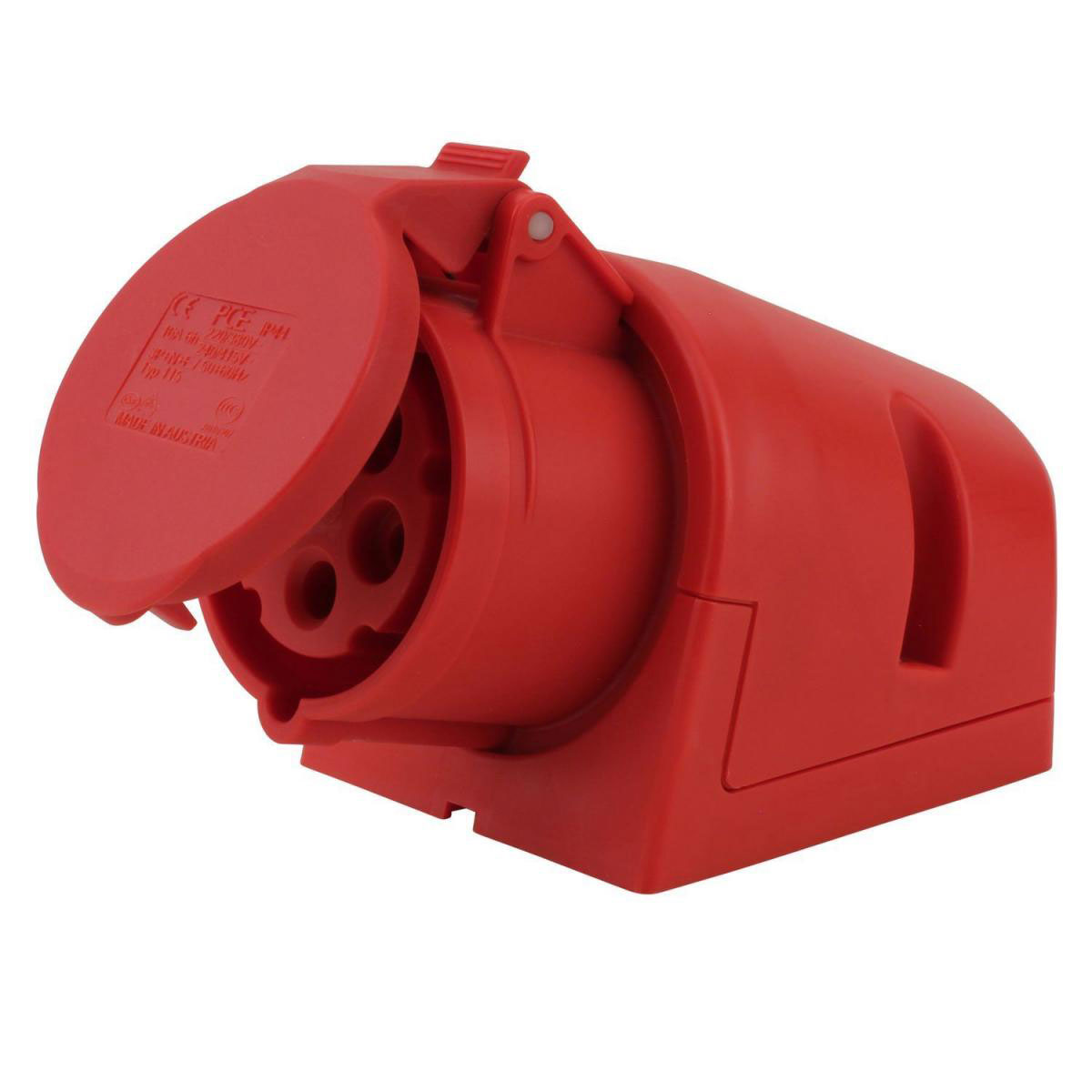 CEE-Wandsteckdose 16A 5-polig rot CEE-Wandsteckdose 16A 5-polig rot