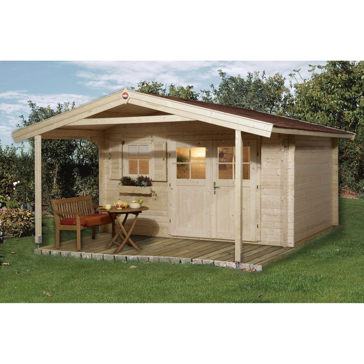 Weka Gartenhaus 136 A Größe 1/2 460 x 590 x 262 cm Bild 1