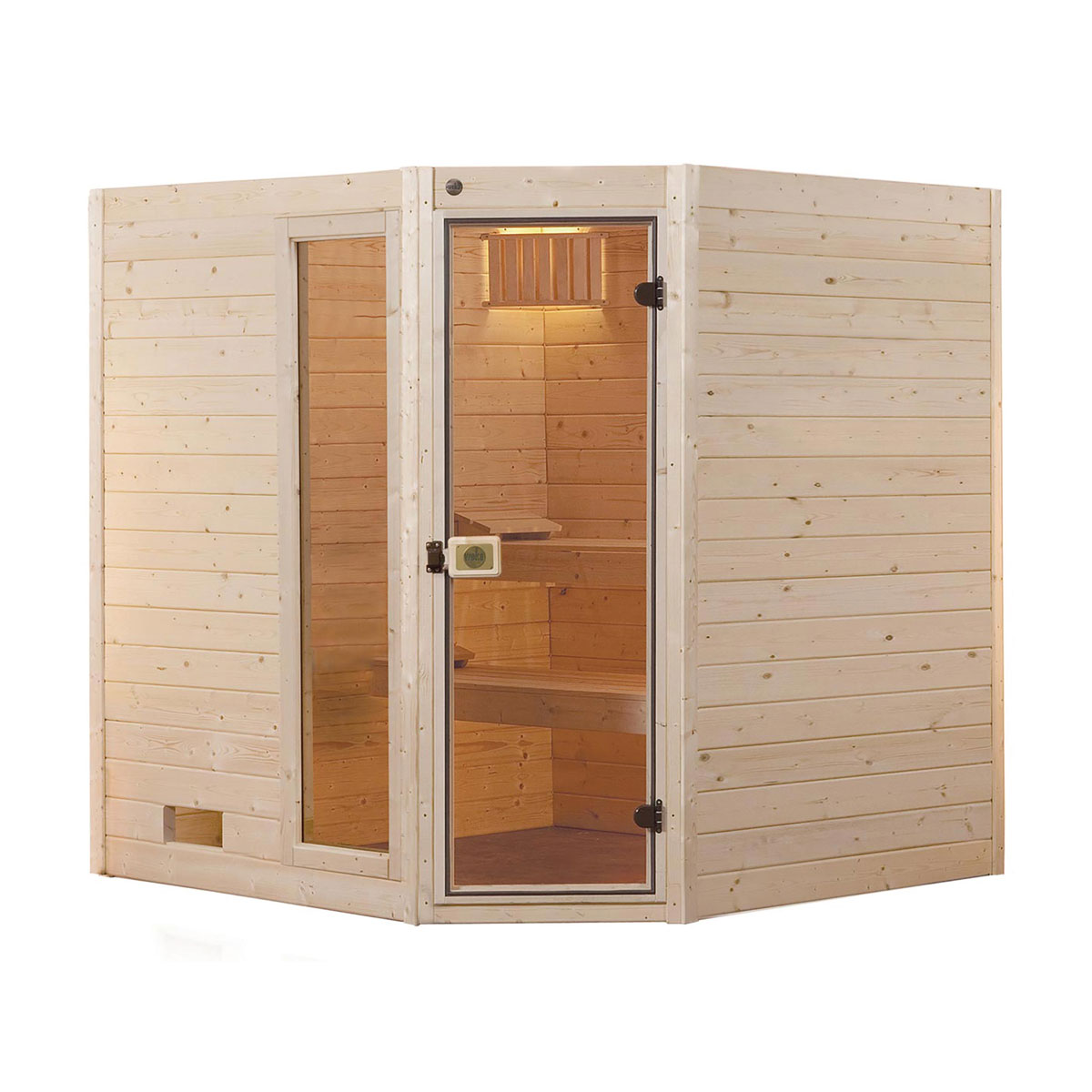 Weka Massivholz-Sauna Valida Größe 1 Sparset 5,4 kW K inkl integrierter Steuerung