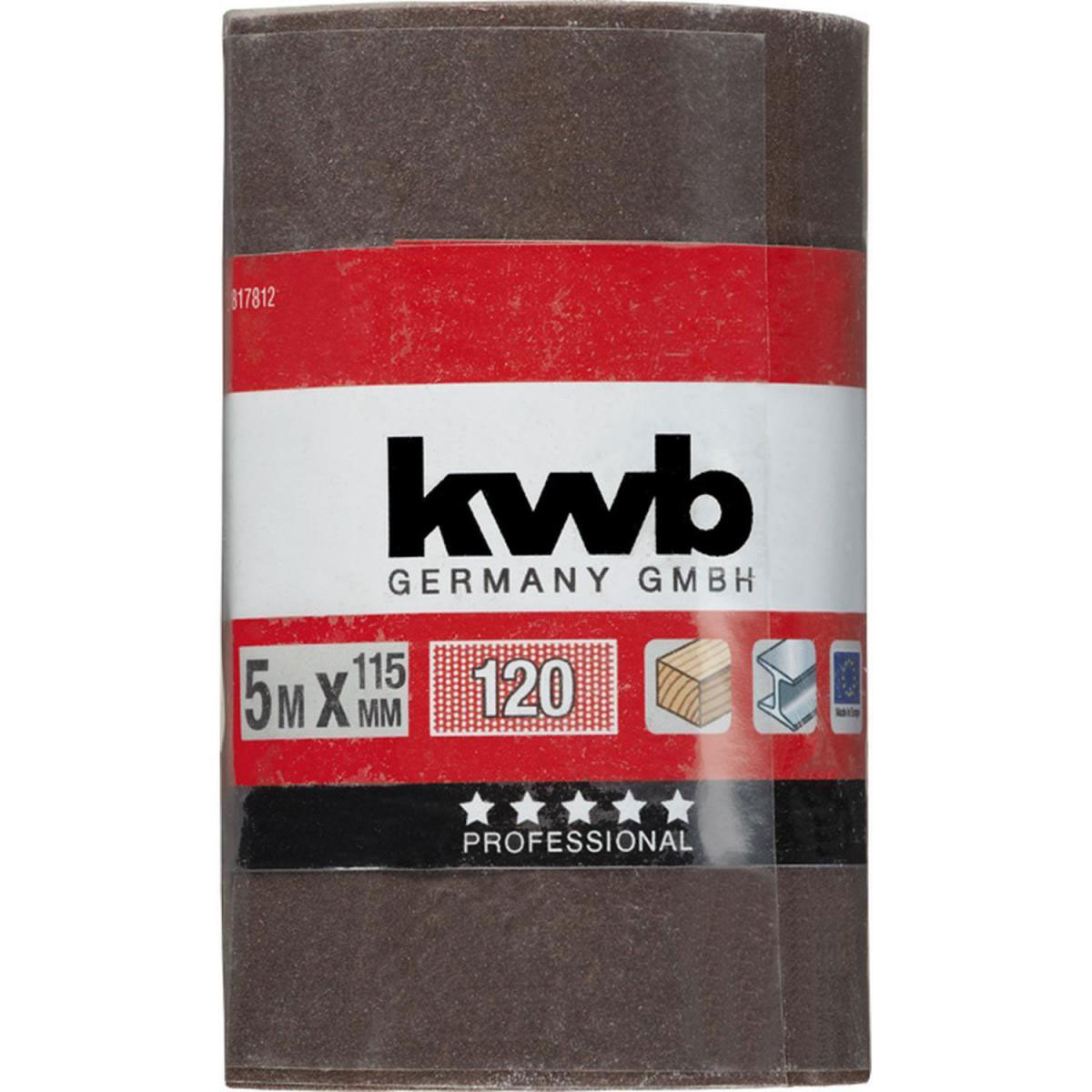 kwb  Schleifmittel-Rollen Holz und Metall 5 m x 115 mm K120 Bild 2