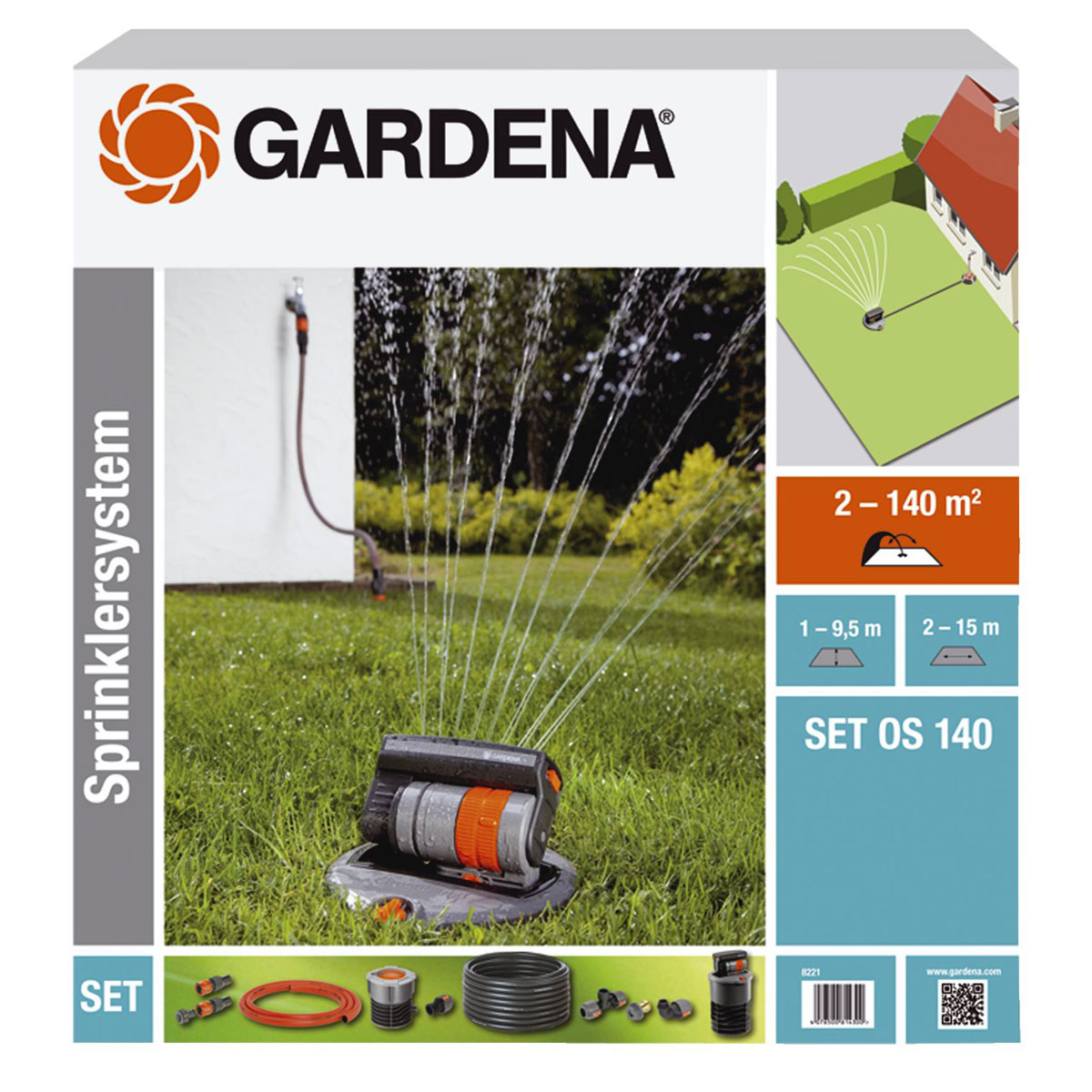 Gardena  Sprinklersystem Komplett-Set OS 140 mit Versenk-Viereckregner Bild 1