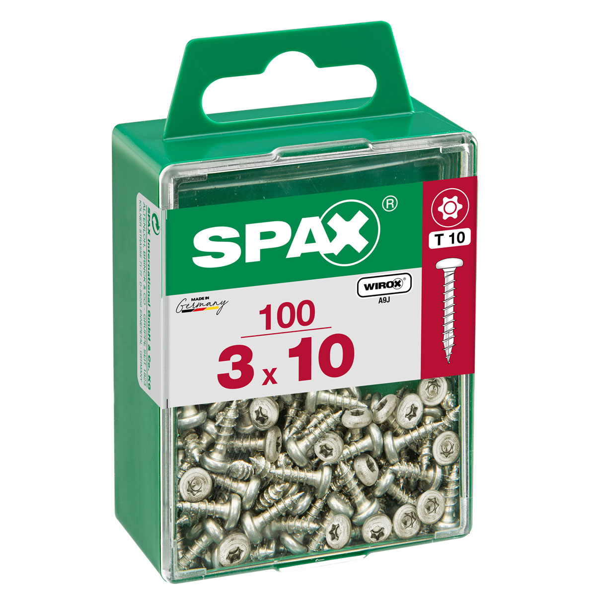 Spax Universalschraube WIROX Rundkopf 3,0 x 10 mm Torx 100 Stück Spax Universalschraube WIROX Rundkopf 3,0 x 10 mm Torx 100 Stück