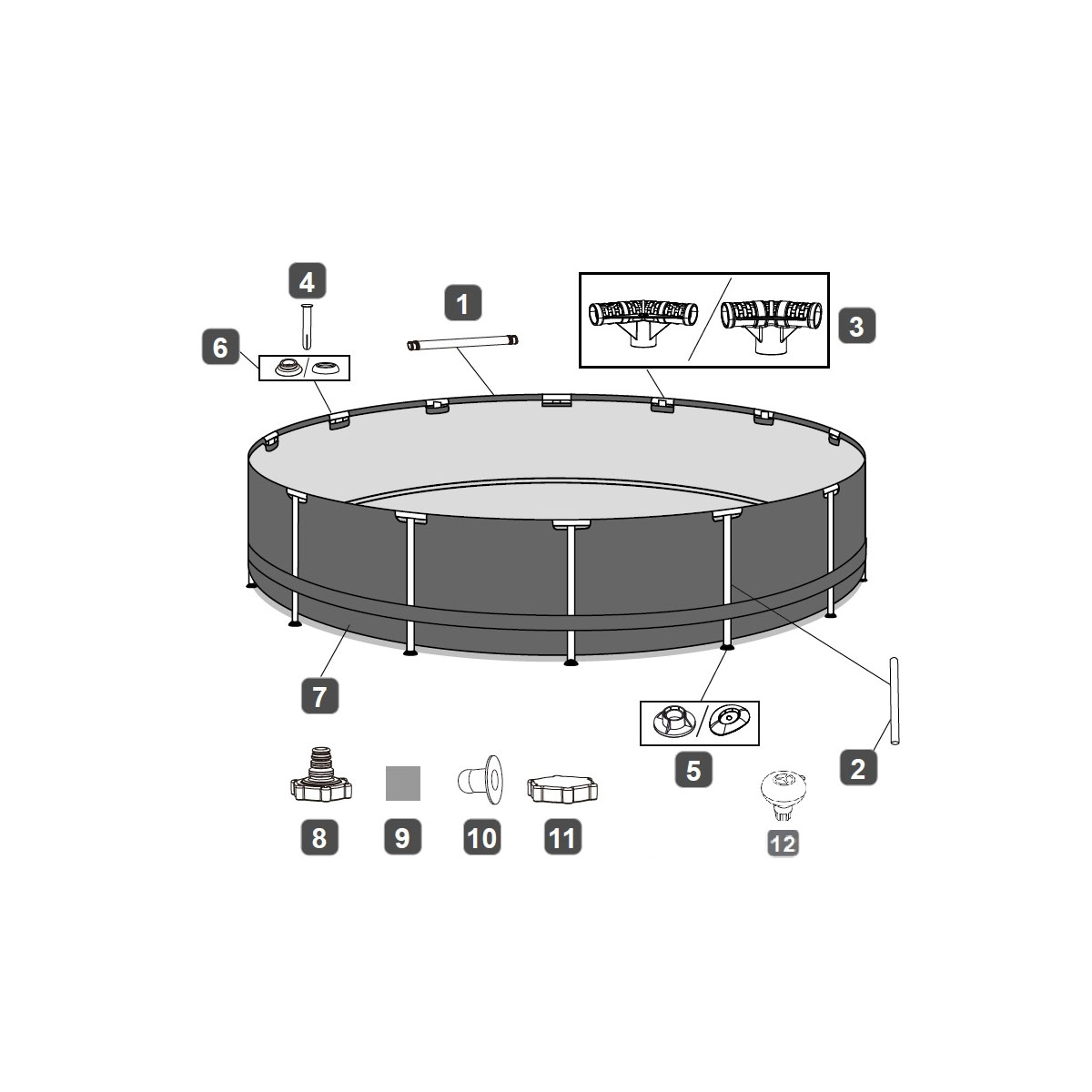 Bestway Steel Pro Max Frame-Pool-Set mit Filterpumpe Durchmesser 366 x 100 cm grau Bild 12