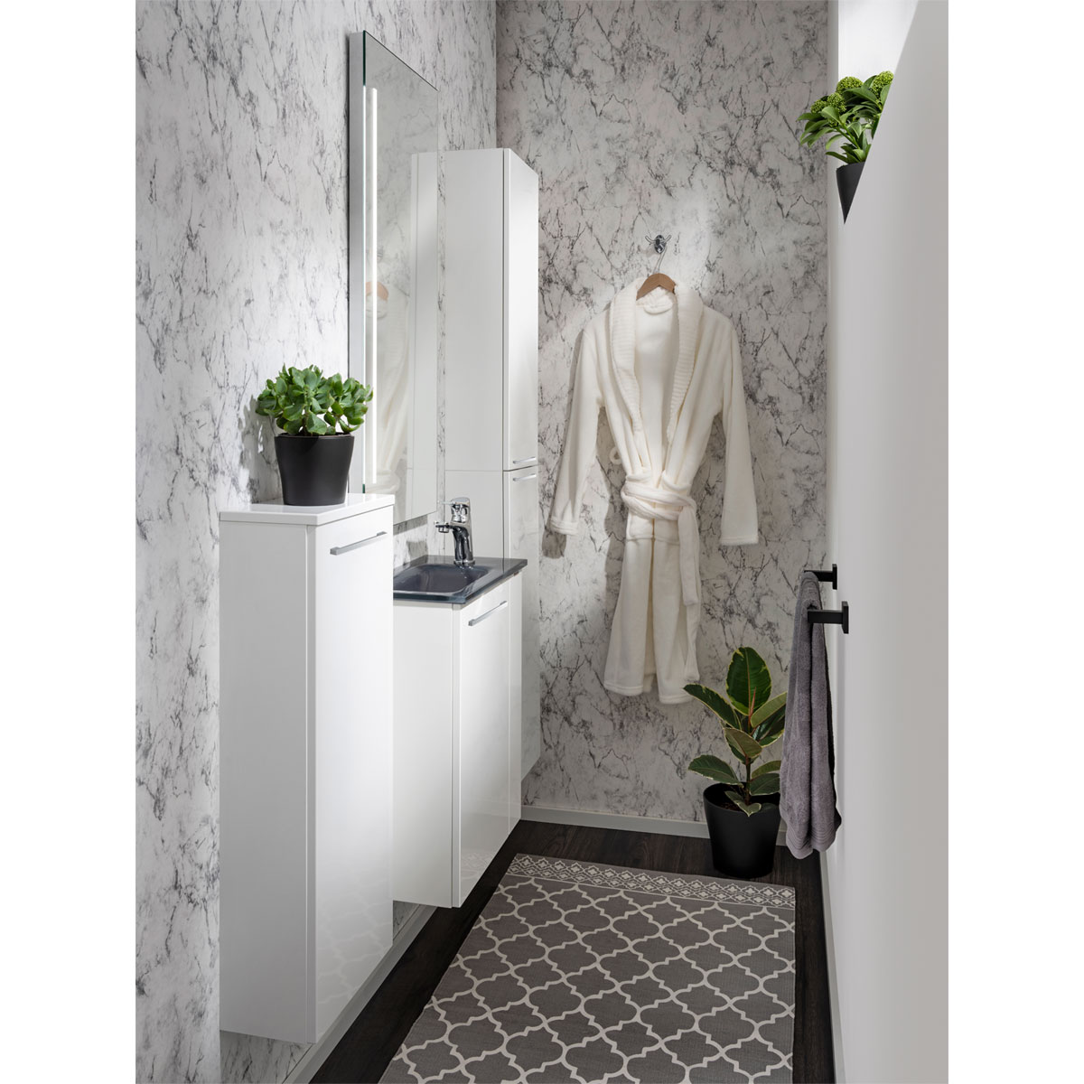 Fackelmann  Gäste-WC Midischrank slim SBC 302 x 826 x 170 mm Weiß Bild 9