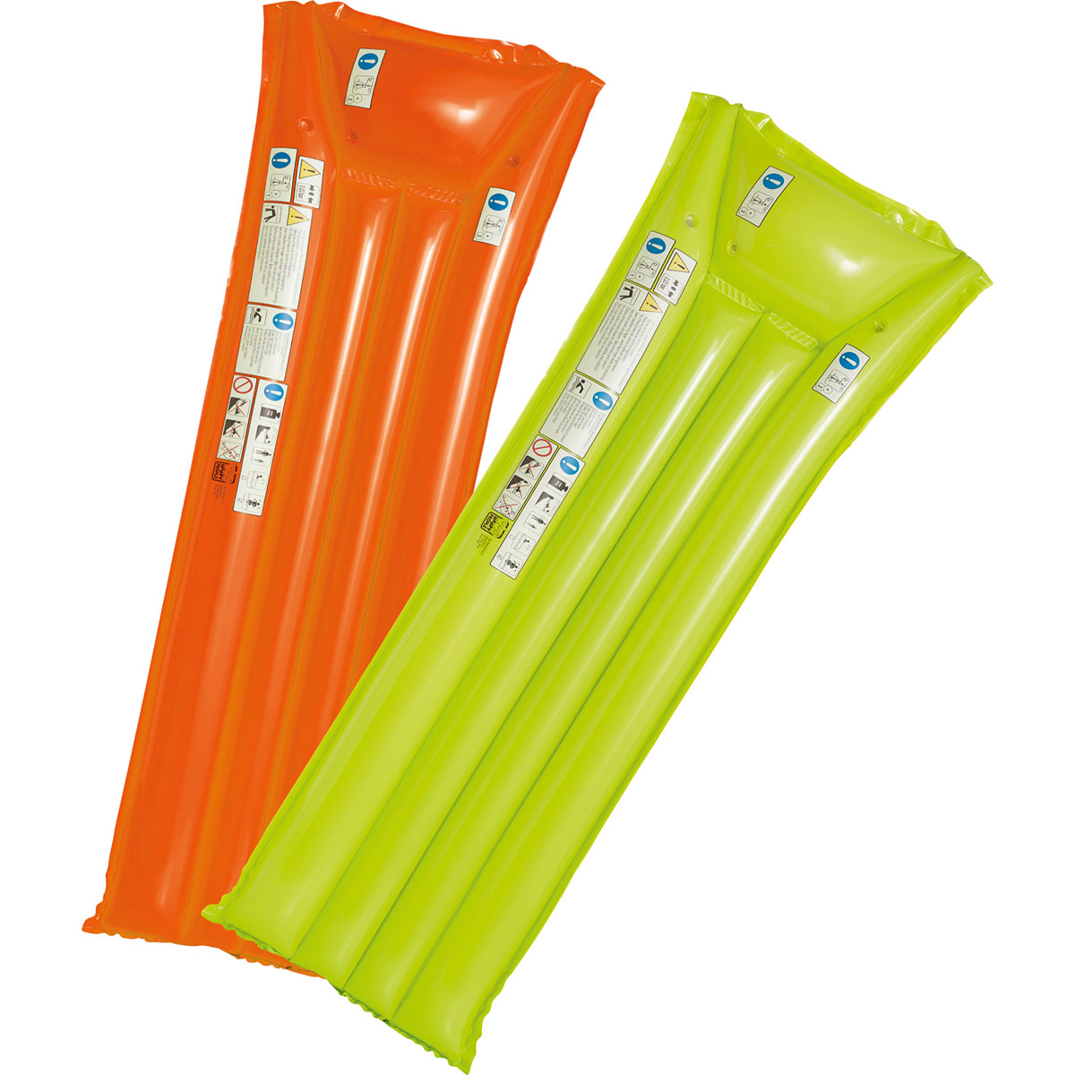 Luftmatratze 2 Luftkammern 177 x 60 cm sortiert orange oder grün