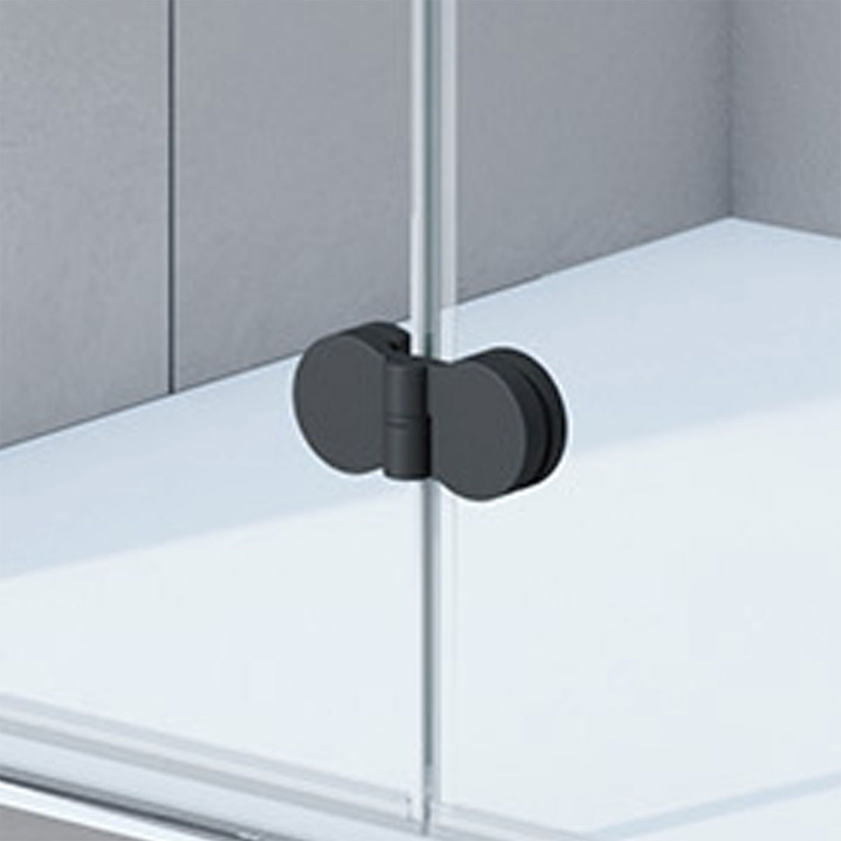 Breuer  Eckeinstieg Elana Komfort Drehfalttür 4-teilig schwarz matt grau getönt 900/800 mm Bild 5