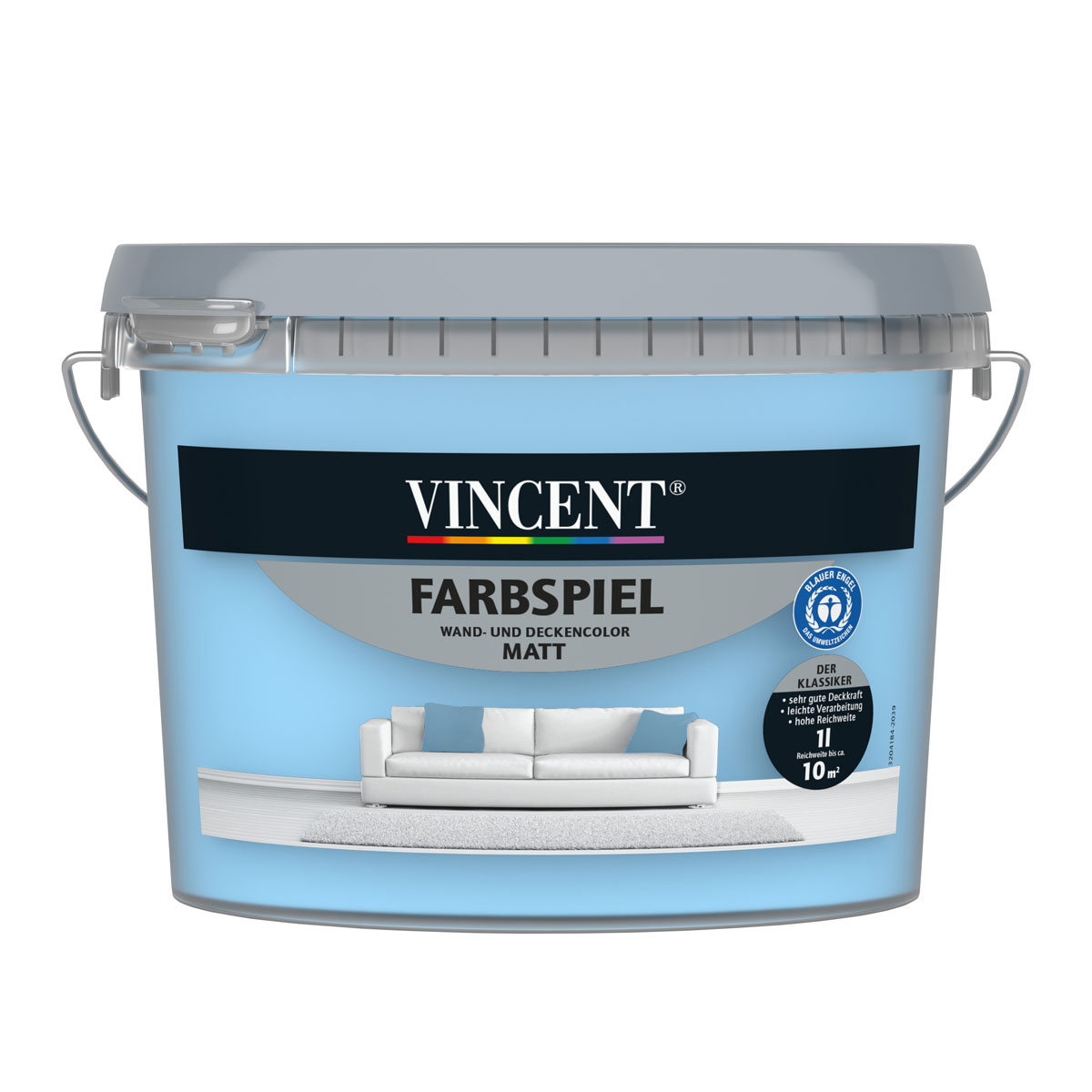 Vincent  Wandfarbe Farbspiel Aqua matt 1 L