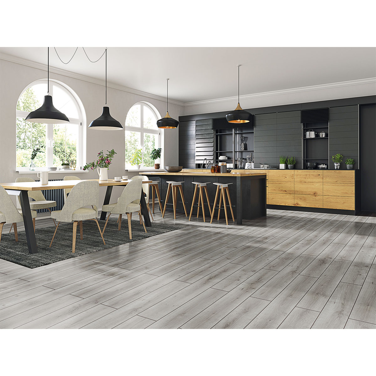 Specht Laminatboden Deluxe Aqua Eiche grau 128,5 x 19,2 cm Bild 5