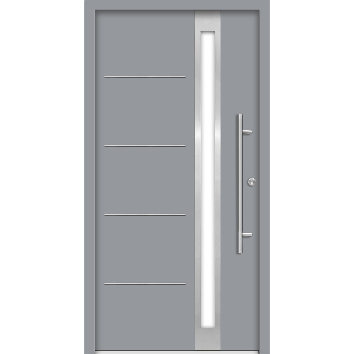 SplenDoor Premium-Haustür Passivedoor Umea energiesparend grau 100 x 200 cm rechts