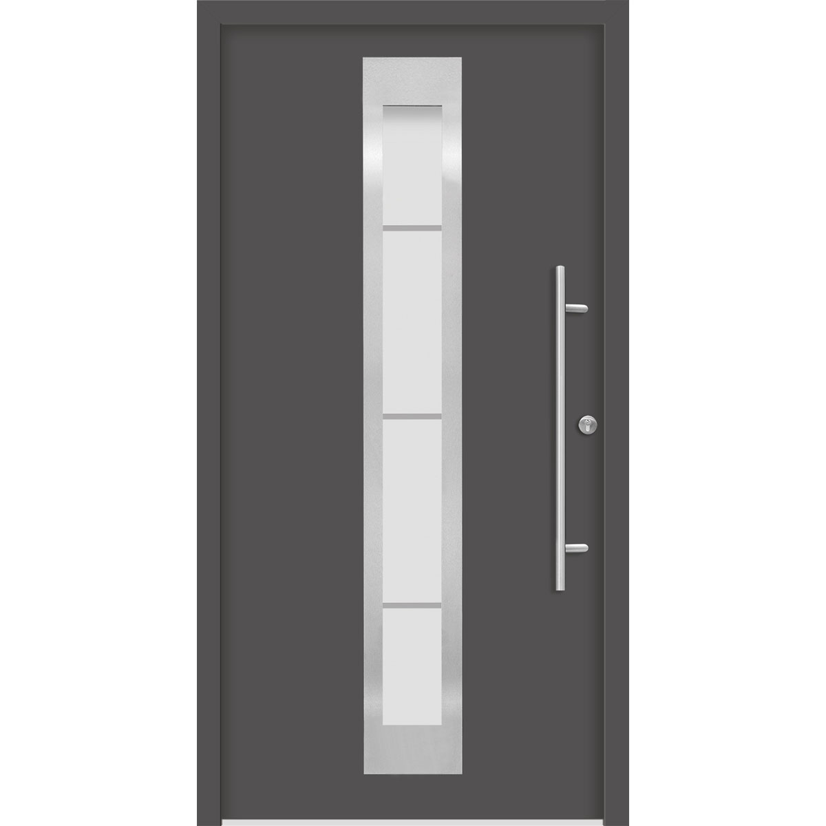 SplenDoor Premium-Haustür Passivedoor Malmo energiesparend anthrazit 100 x 210 cm rechts