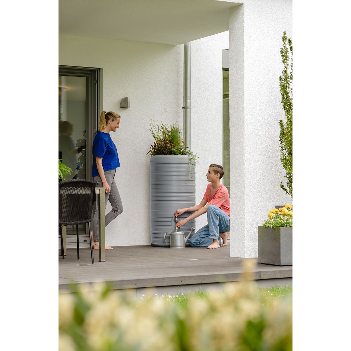 Garantia  Regentonne Nordic 2in1 300 Liter steingrau inkl. Pflanzschale Bild 5